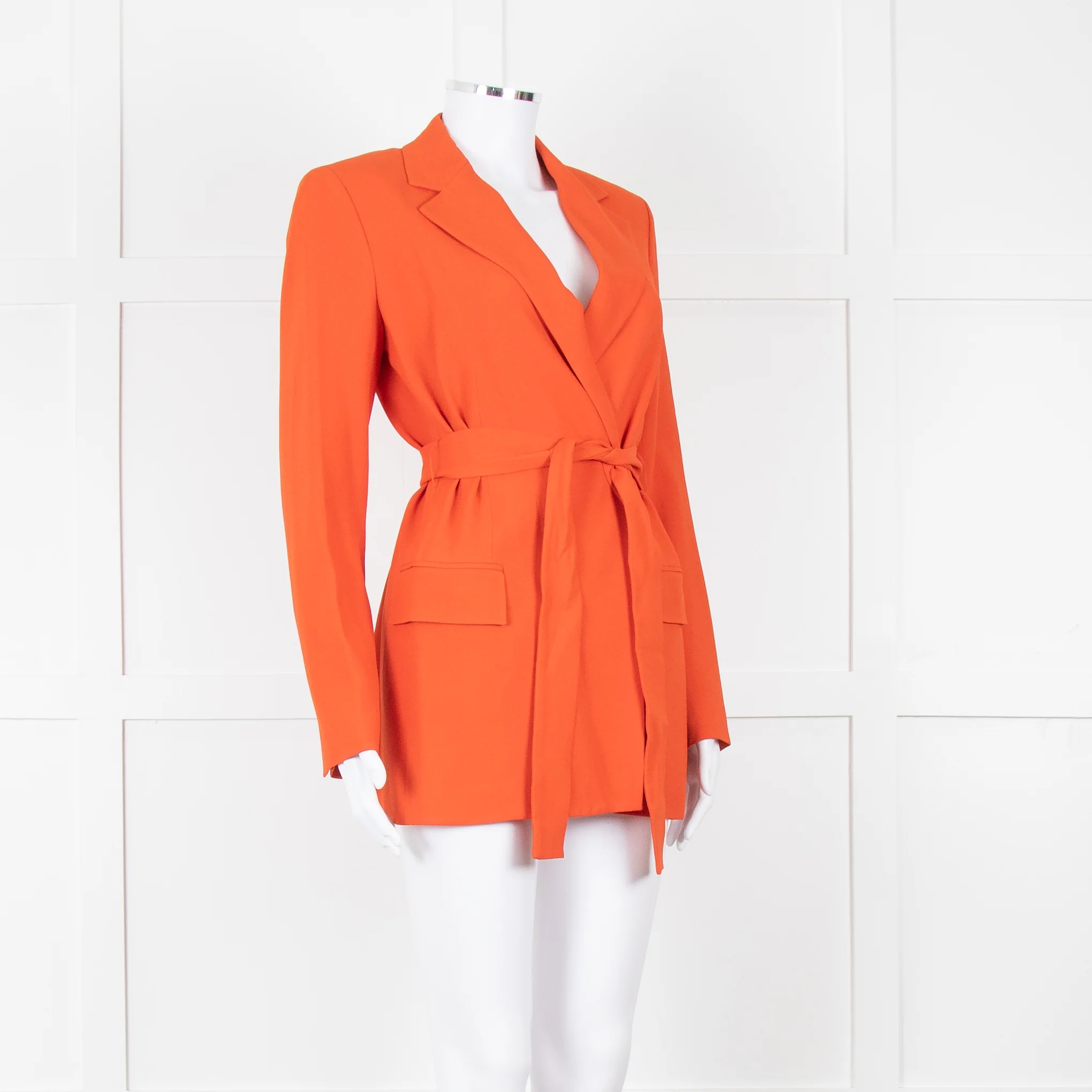 Theory Orange Fluid Blazer With Tie Belt - Image 2