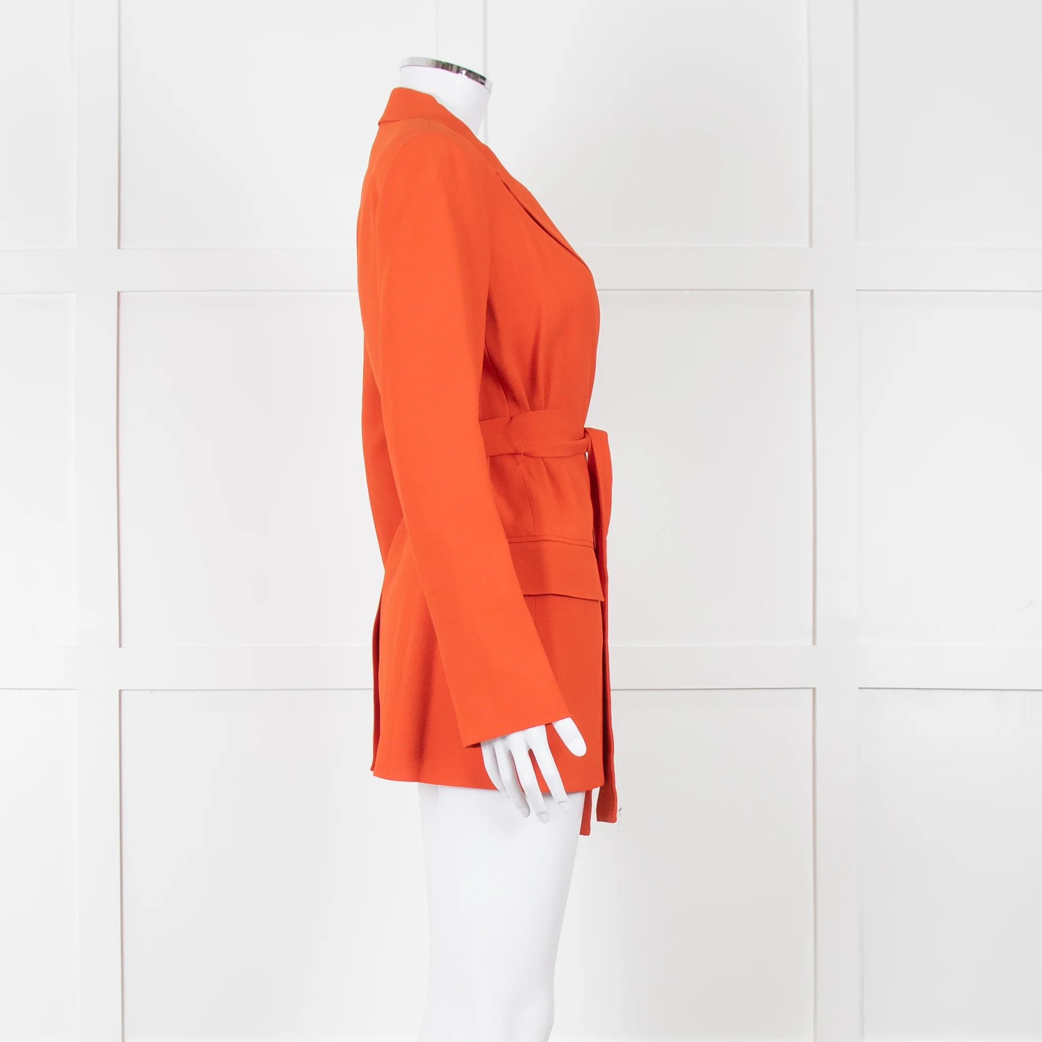 Theory Orange Fluid Blazer With Tie Belt - Image 4