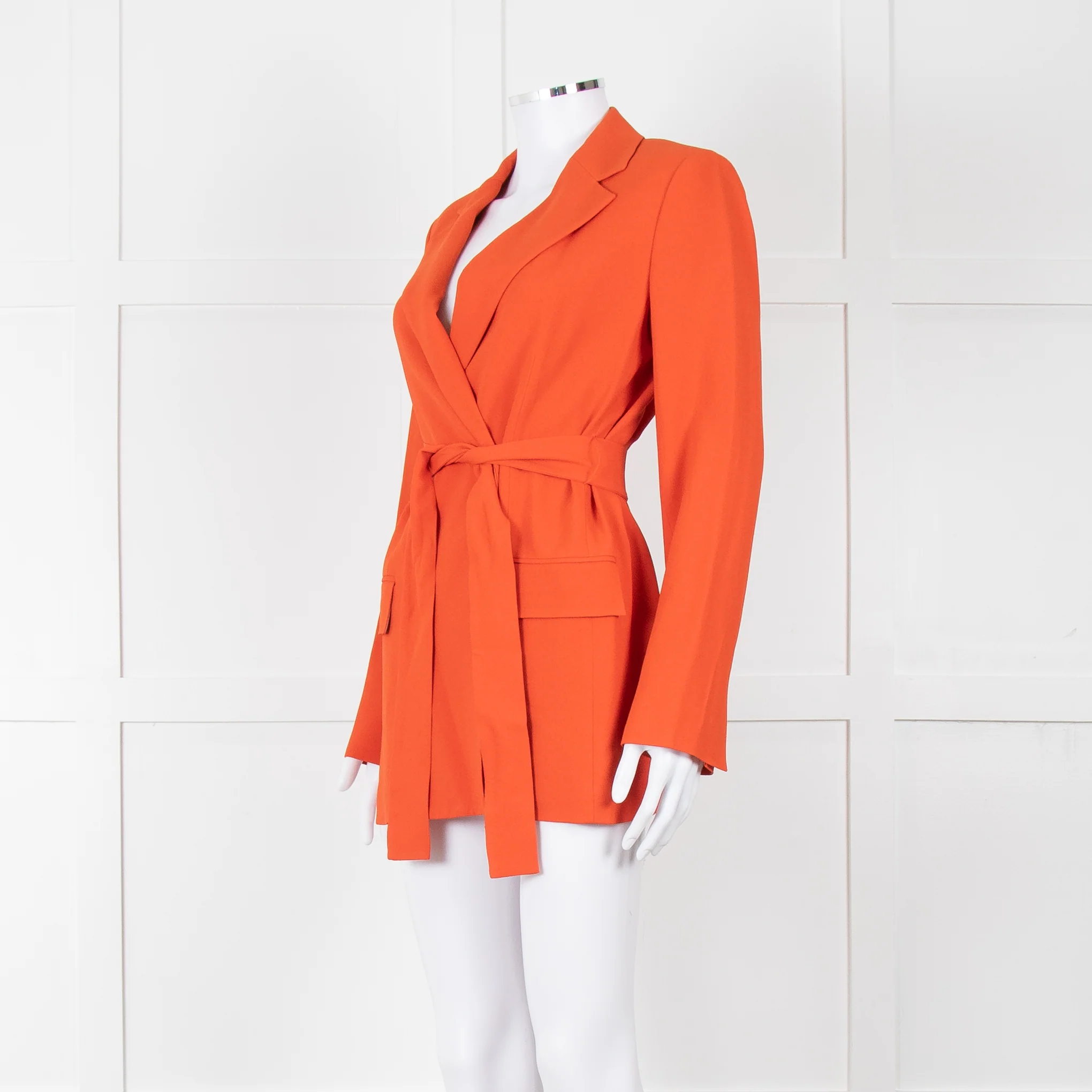 Theory Orange Fluid Blazer With Tie Belt - Image 9