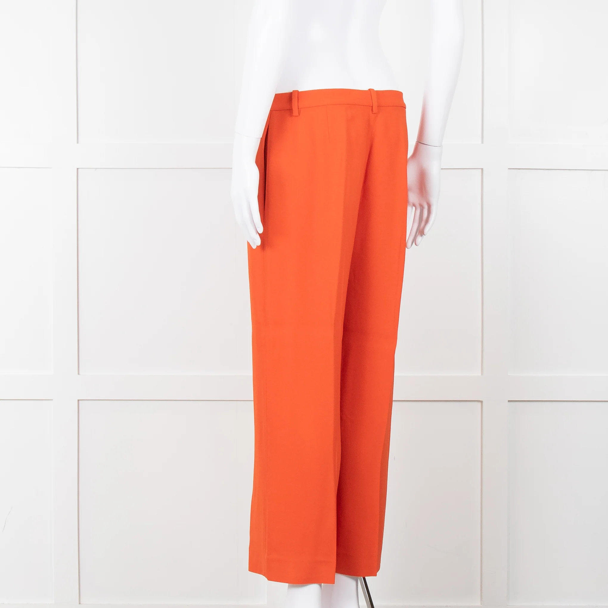 Theory Orange Fluid Wide Leg Trousers - Image 4