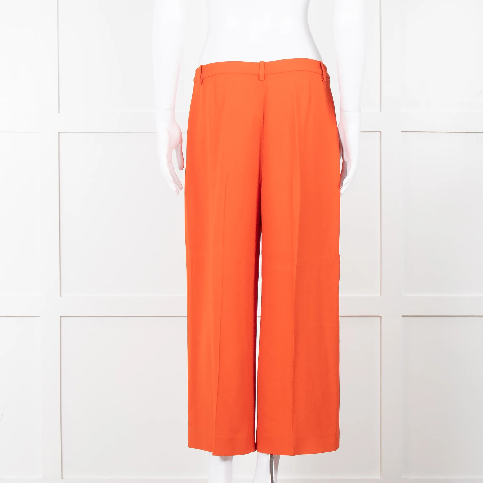 Theory Orange Fluid Wide Leg Trousers - Image 5