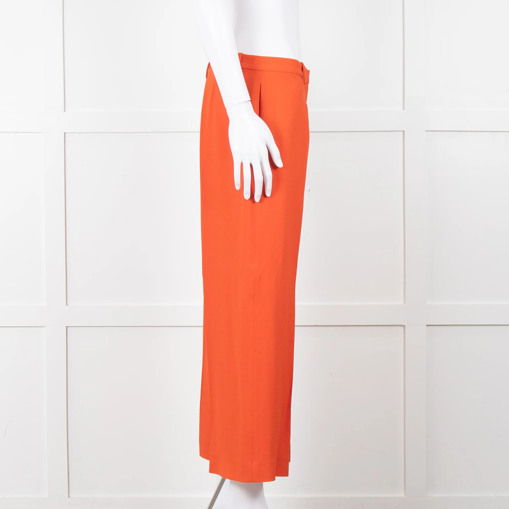 Theory Orange Fluid Wide Leg Trousers - Image 7