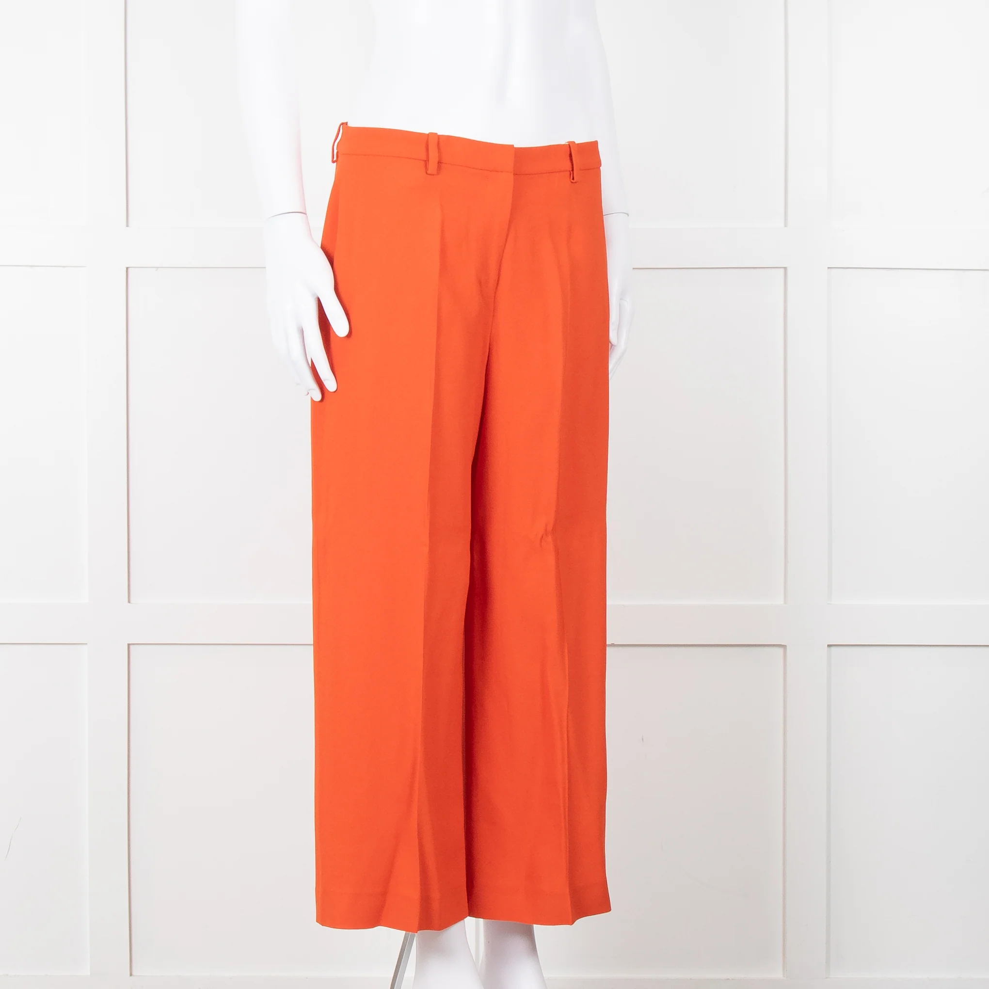 Theory Orange Fluid Wide Leg Trousers - Image 8