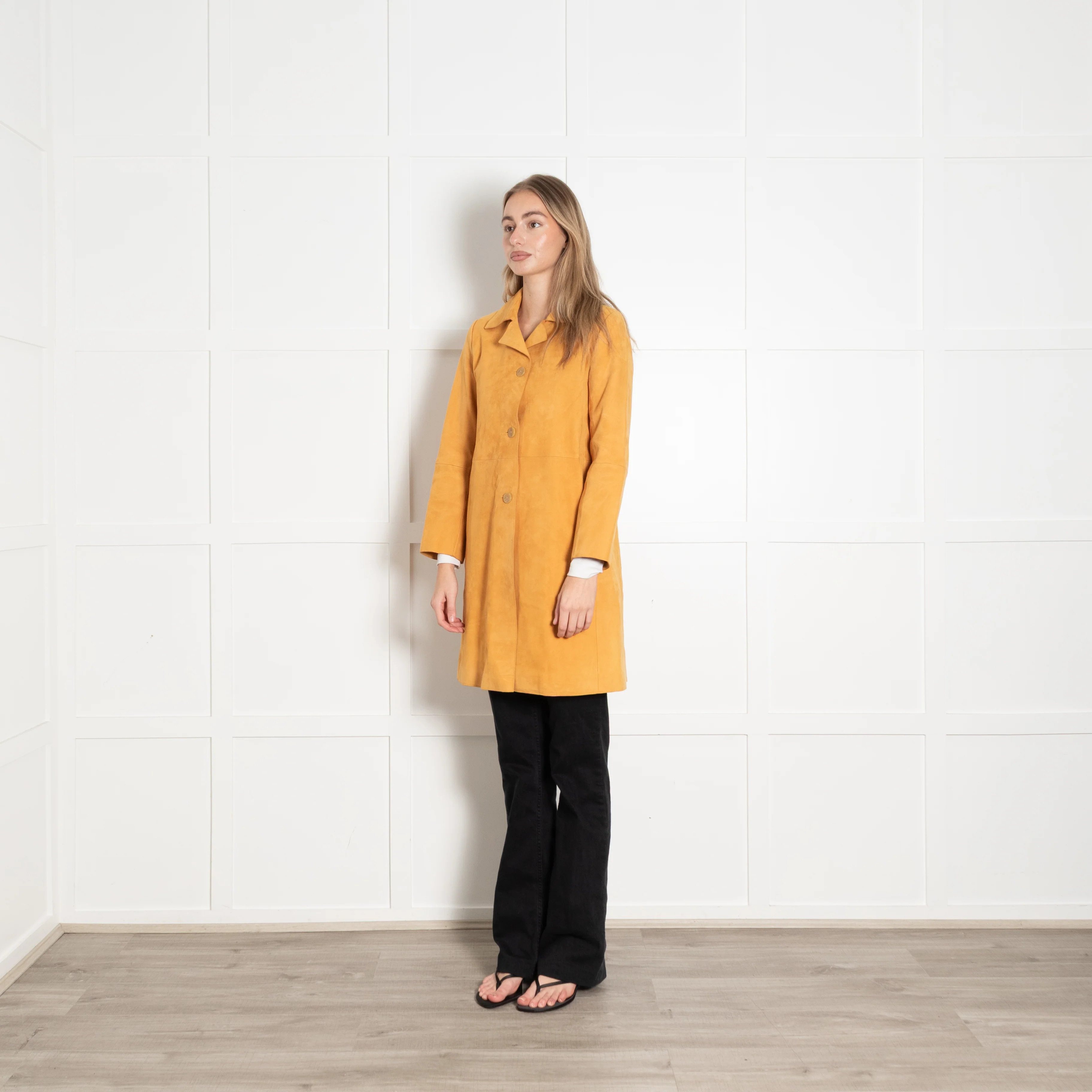 Theory Orange Suede Coat - Image 3