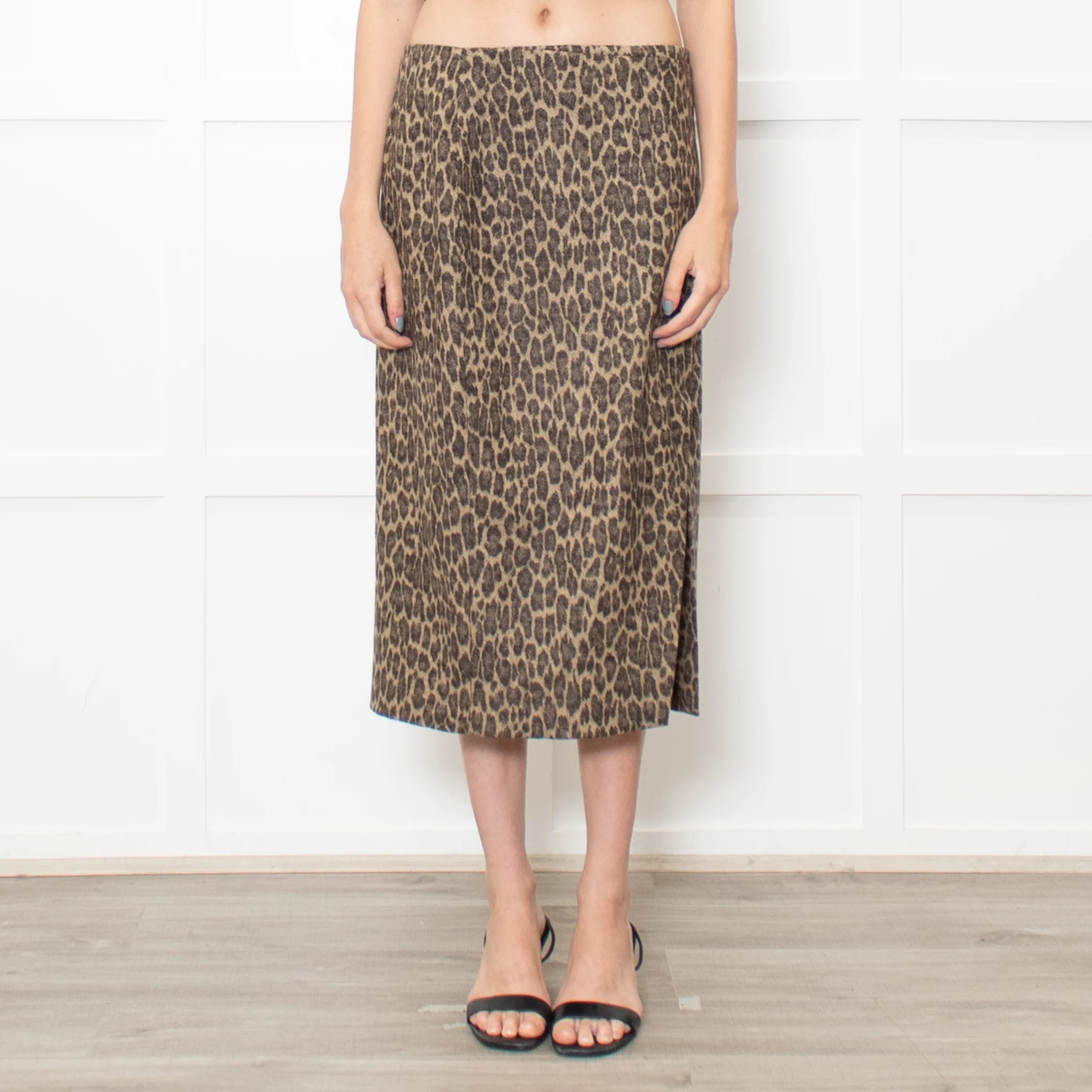 Theory Thigh Split Animal Print Pencil Skirt - Image 2