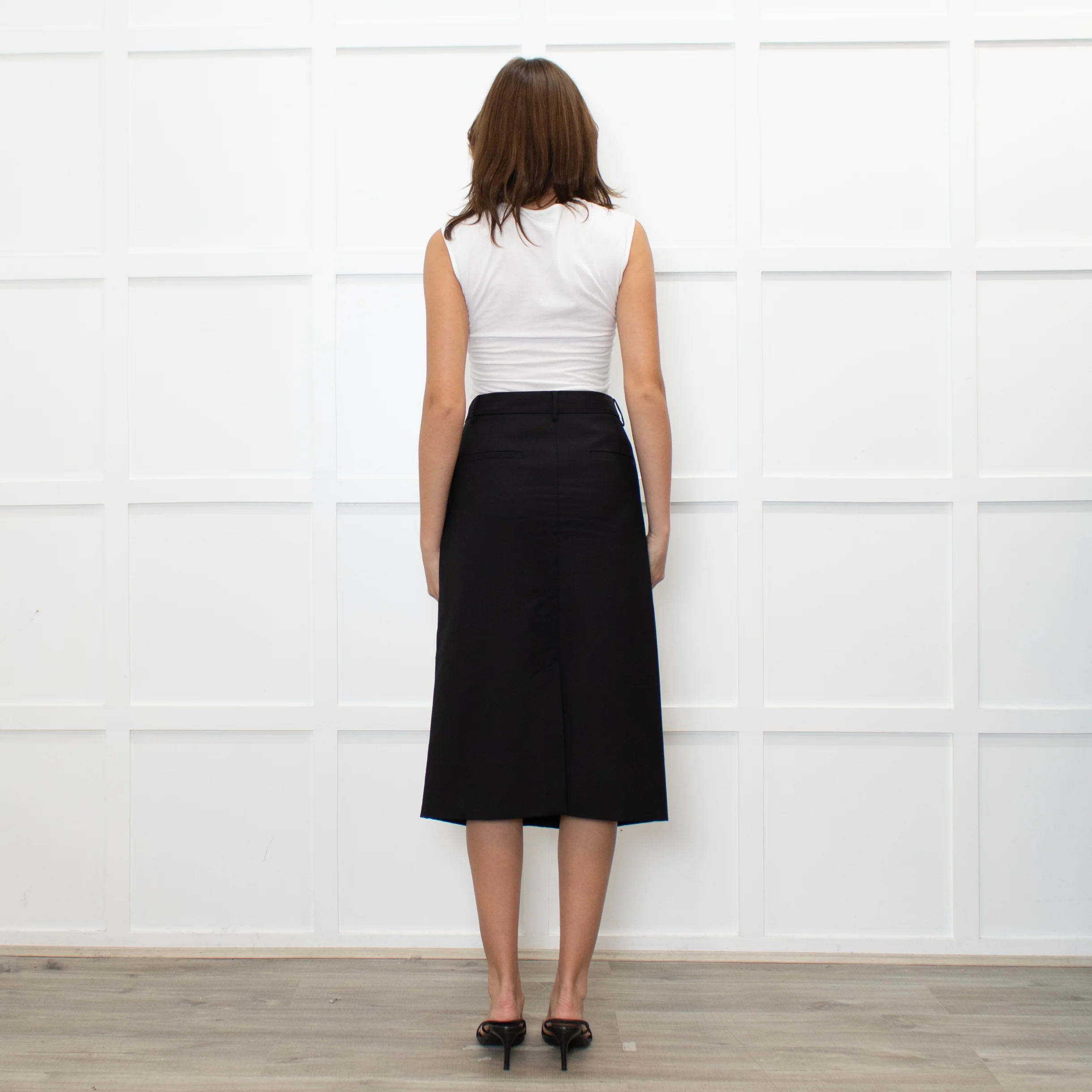 Tibi Black Light Wool Pencil Skirt - Image 6