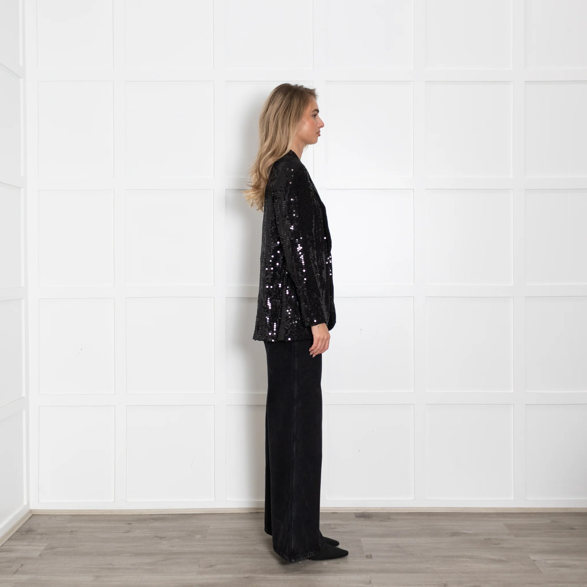 Tibi Black Sequinned Soft Jacket - Image 6