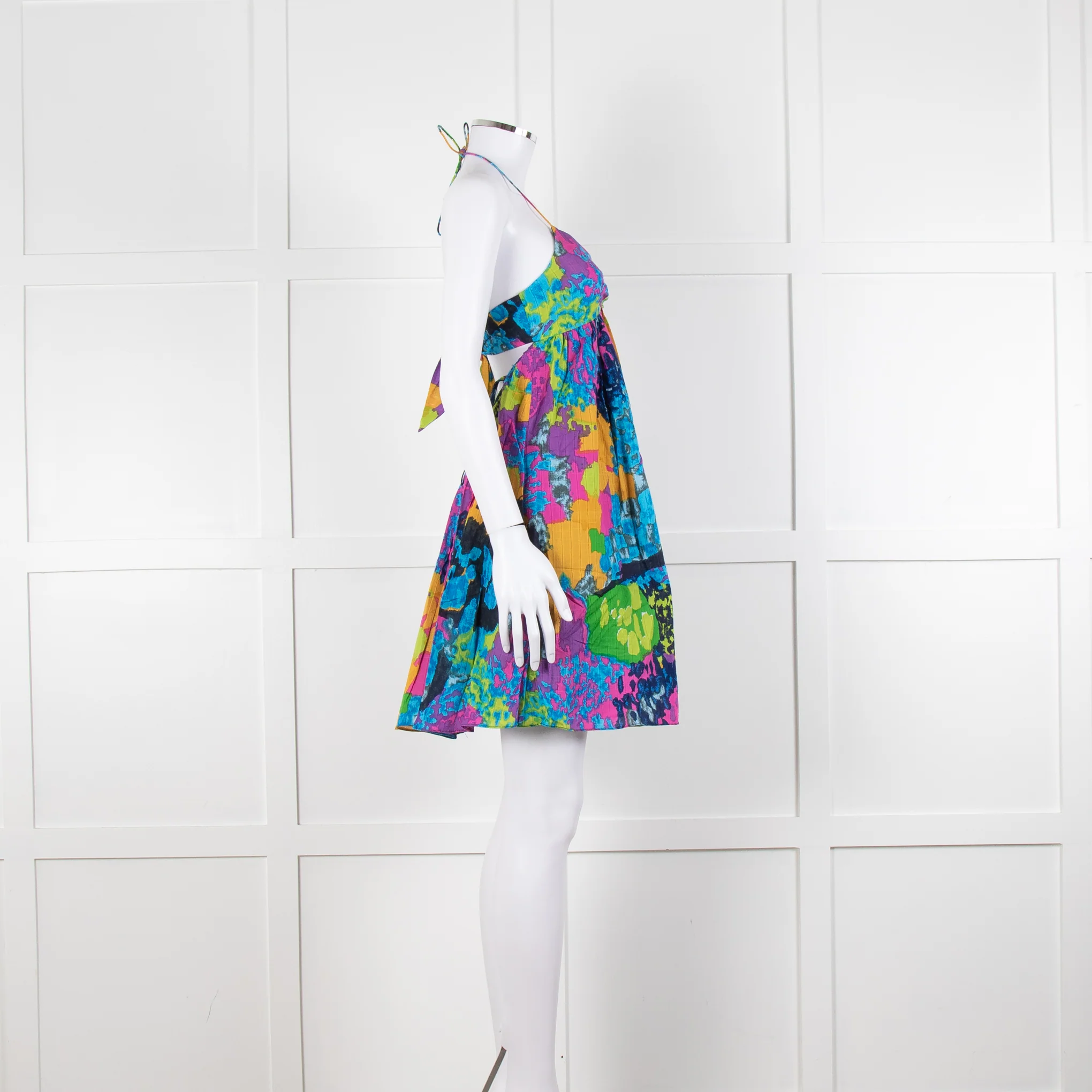 Tibi Multi Coloured Tie Back Camisole Dress - Image 3