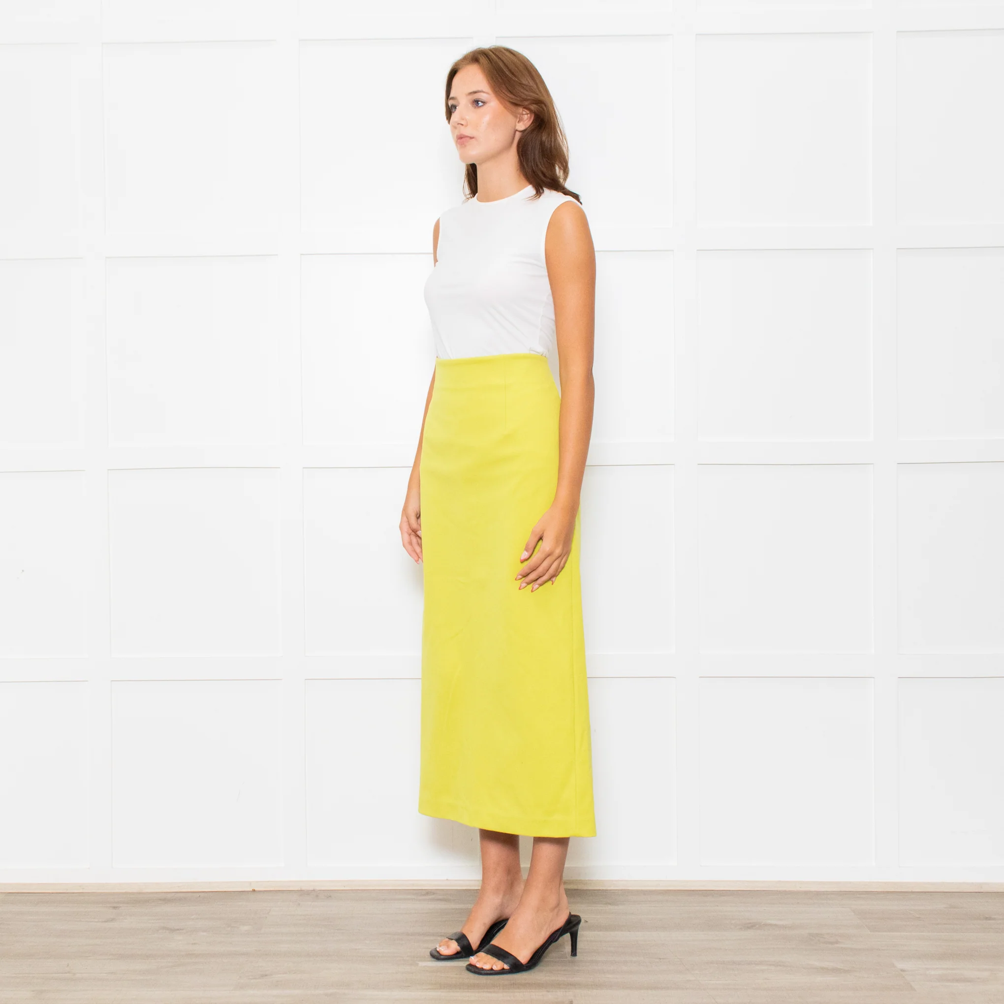 Tibi Neon Green Maxi Skirt - Image 3