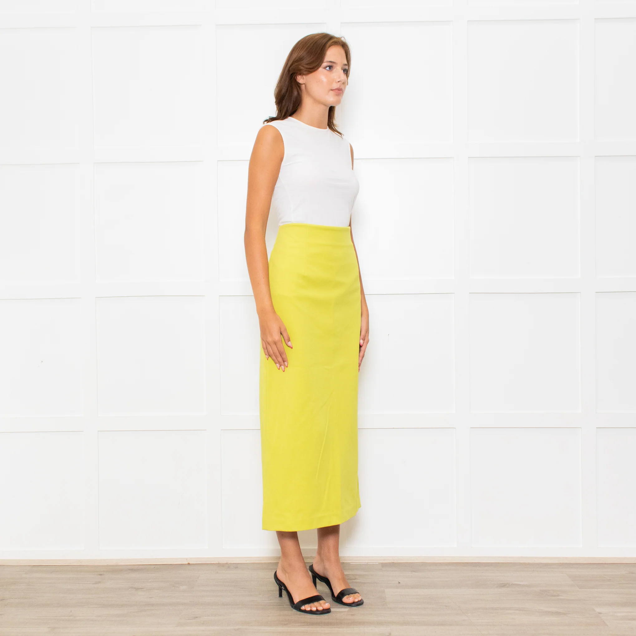 Tibi Neon Green Maxi Skirt - Image 4
