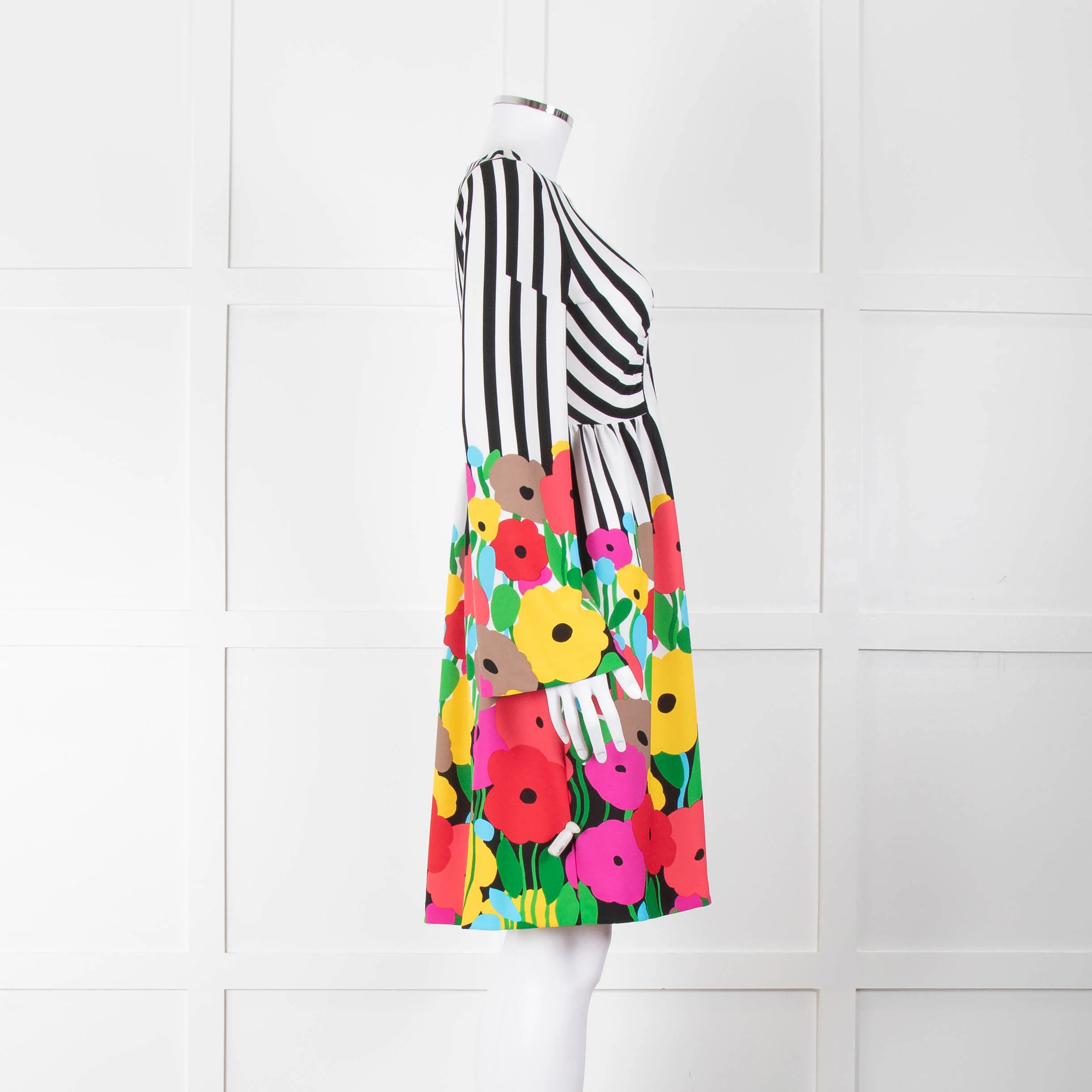 Tibi White Multicolour Striped And Floral Dress - Image 3