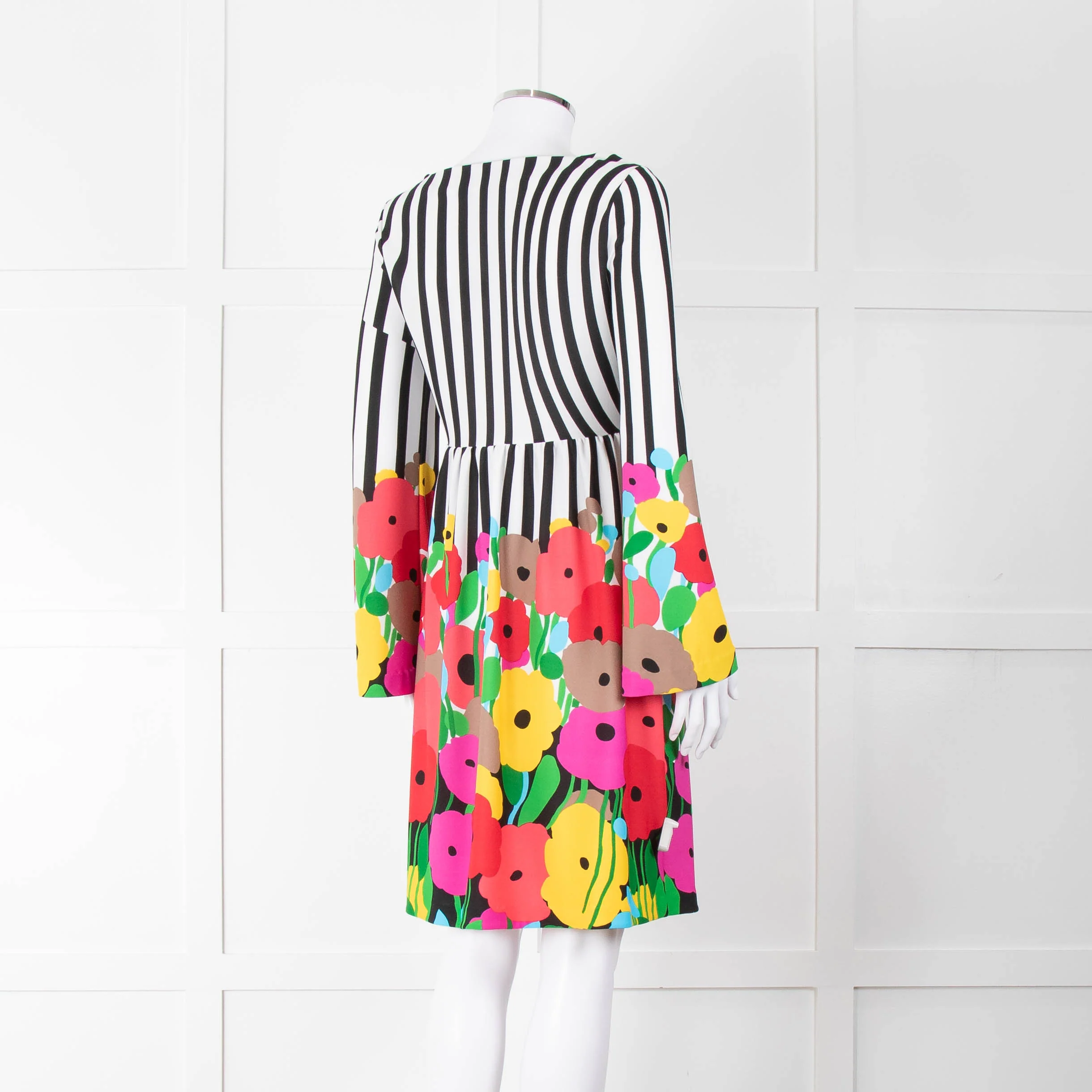 Tibi White Multicolour Striped And Floral Dress - Image 4