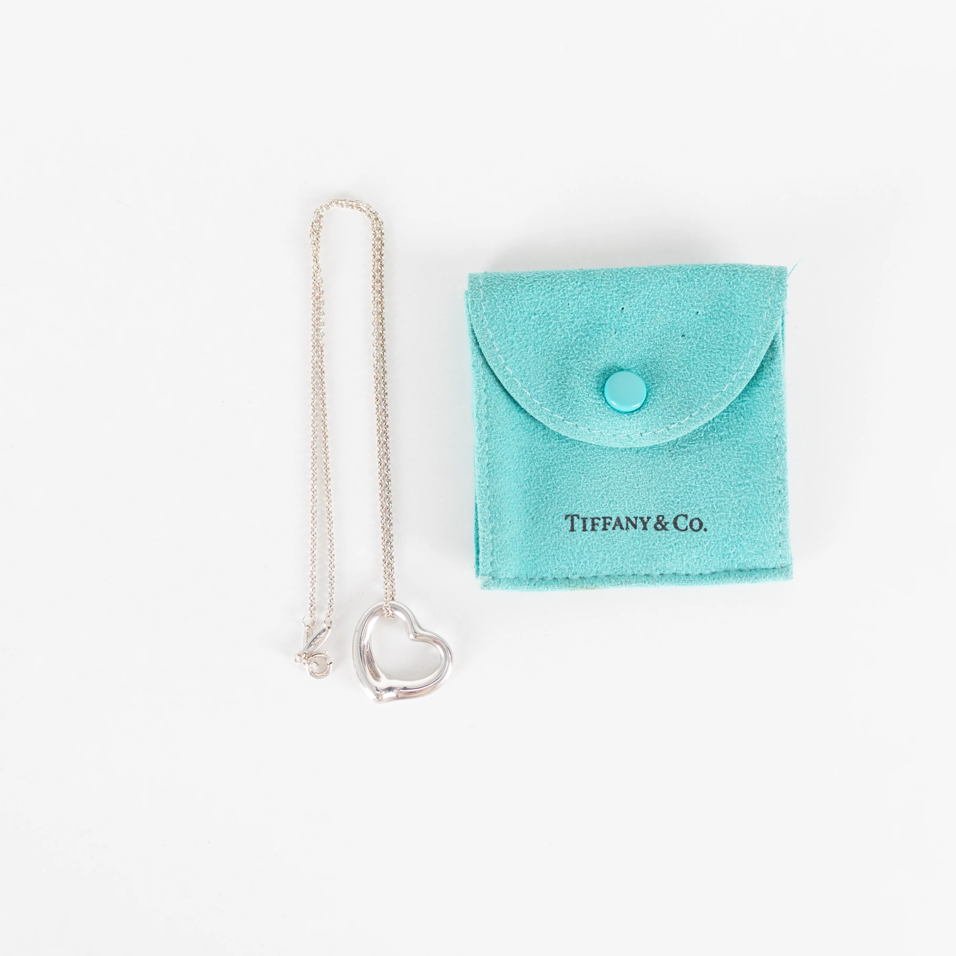 Tiffany & Co Silver Elsa Peretti Open Heart Necklace - Image 3