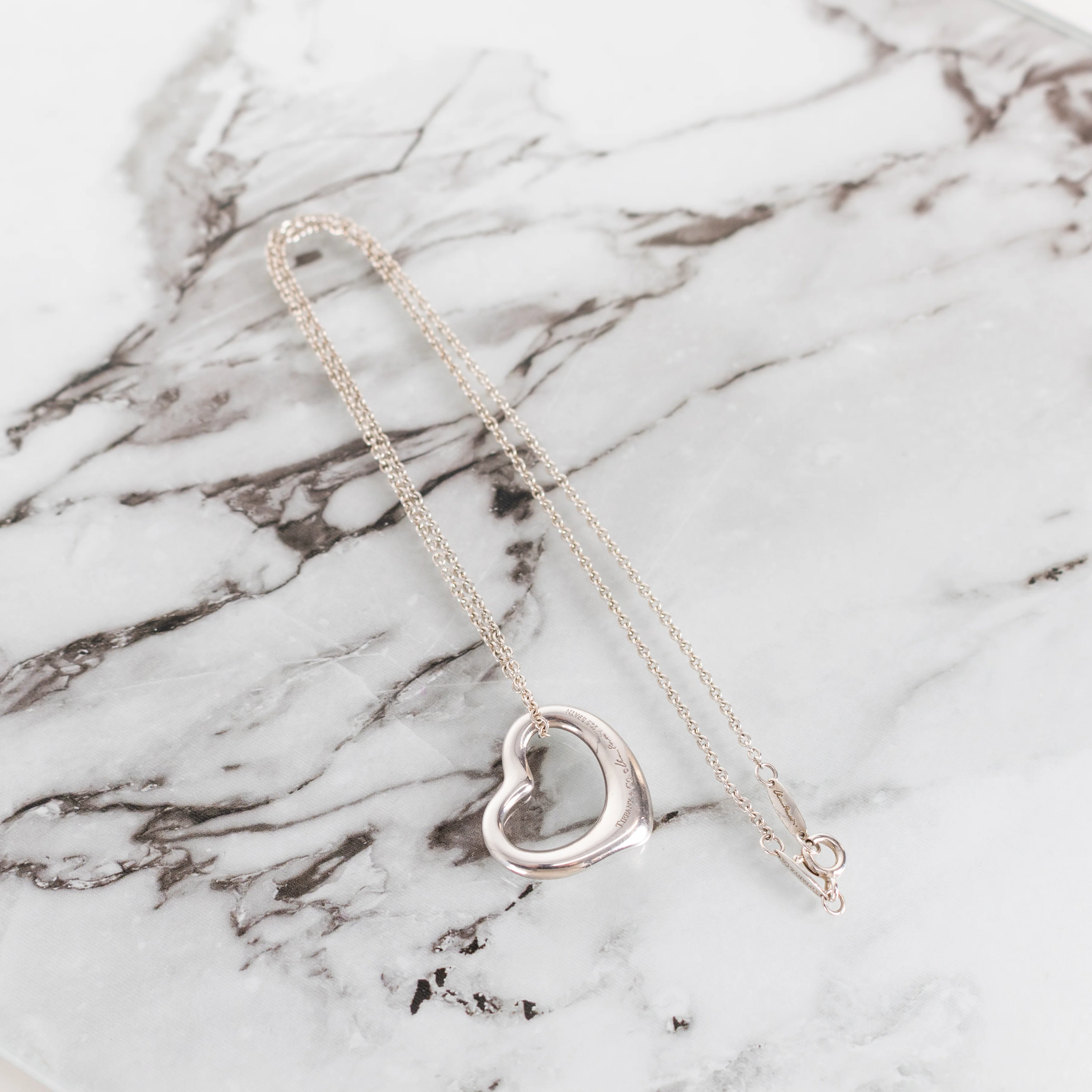 Tiffany & Co Silver Elsa Peretti Open Heart Necklace - Image 5