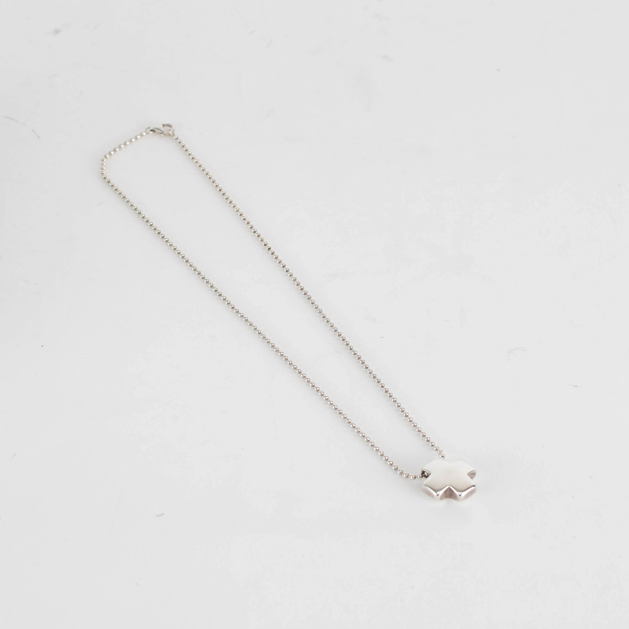 Tiffany & Co Sterling Silver Roman Cross With Ball Chain - Image 3