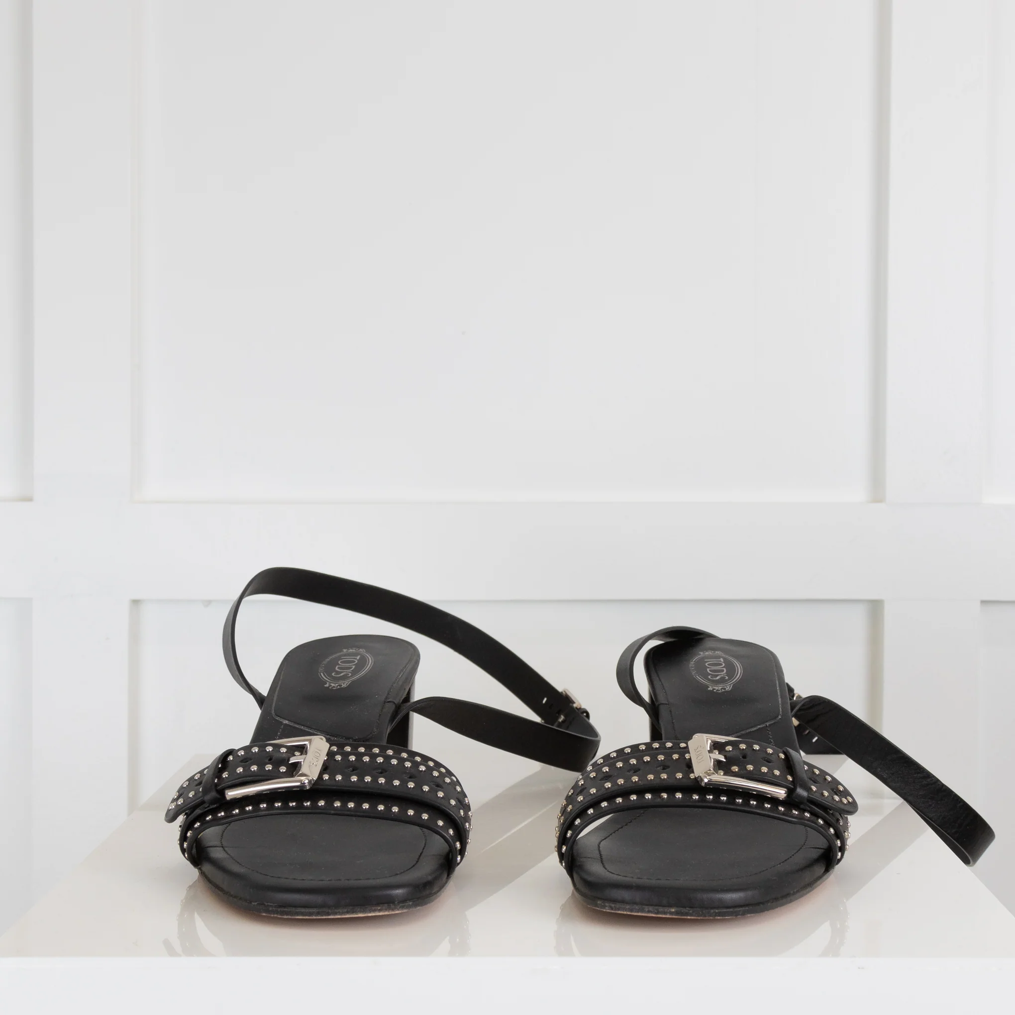 Tods Black Buckled Low Sandals - Image 2