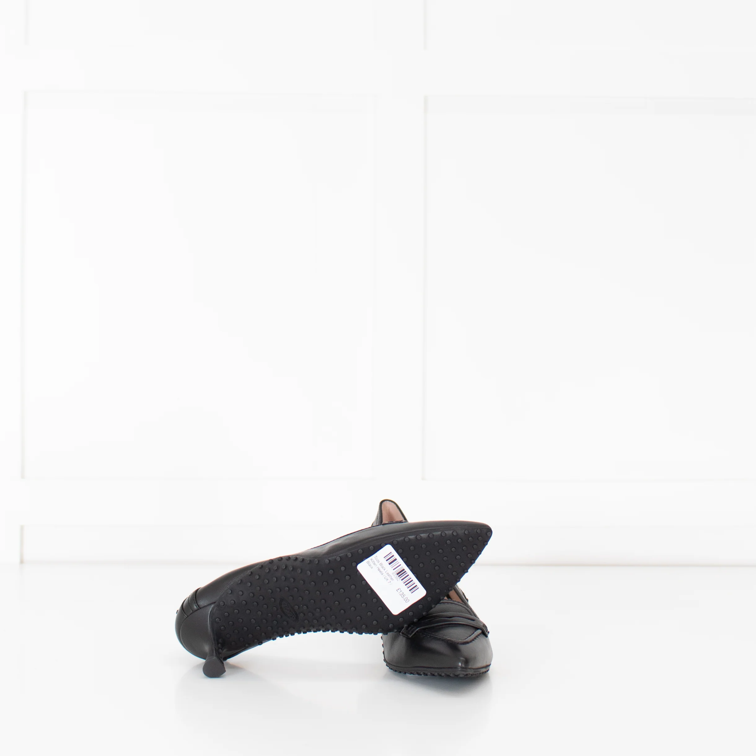 Tods Black Leather Kitten Heels - Image 7