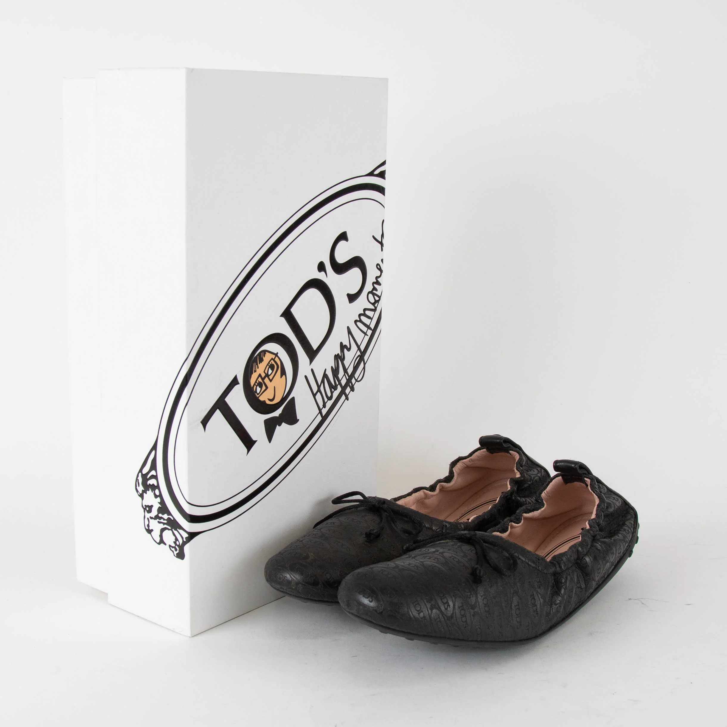 Tod's Black Logo Ballerina Flat Pumps