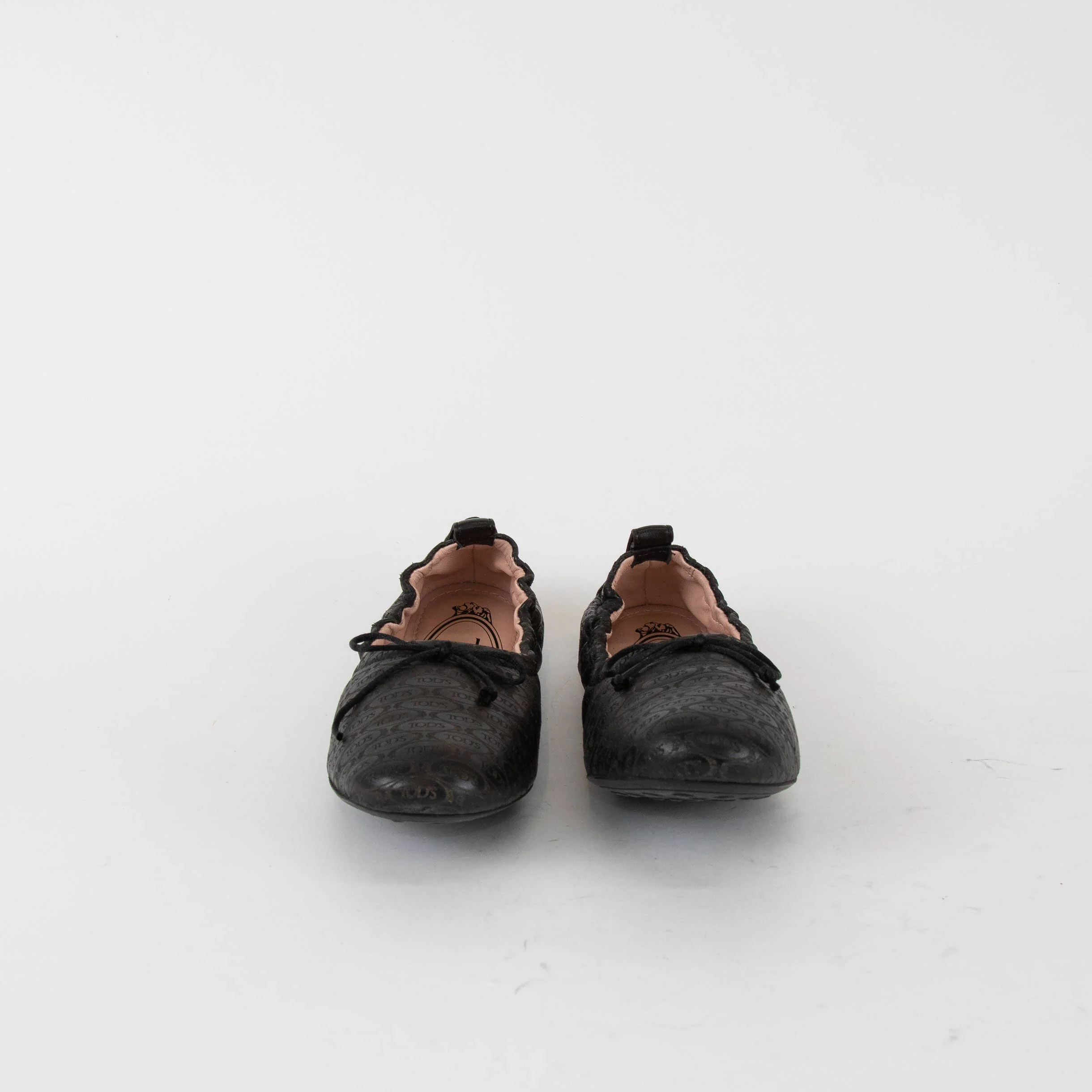 Tod's Black Logo Ballerina Flat Pumps - Image 3