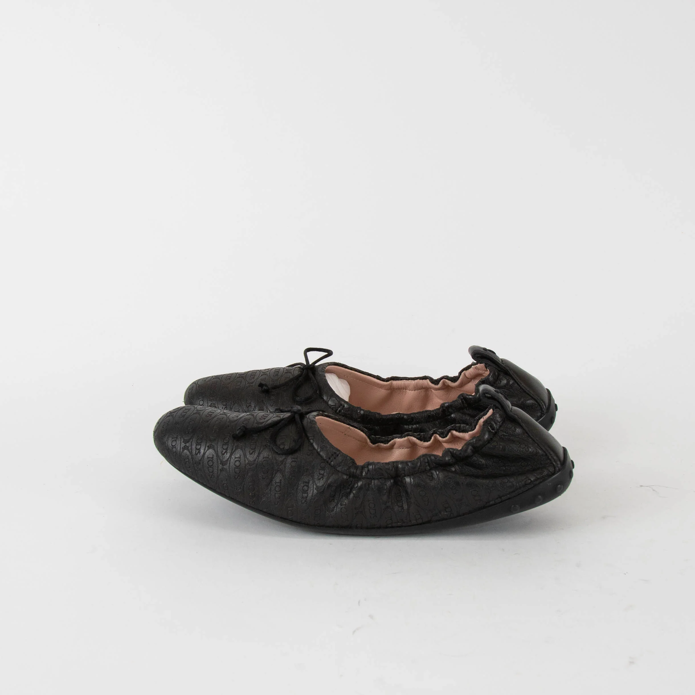 Tod's Black Logo Ballerina Flat Pumps - Image 4