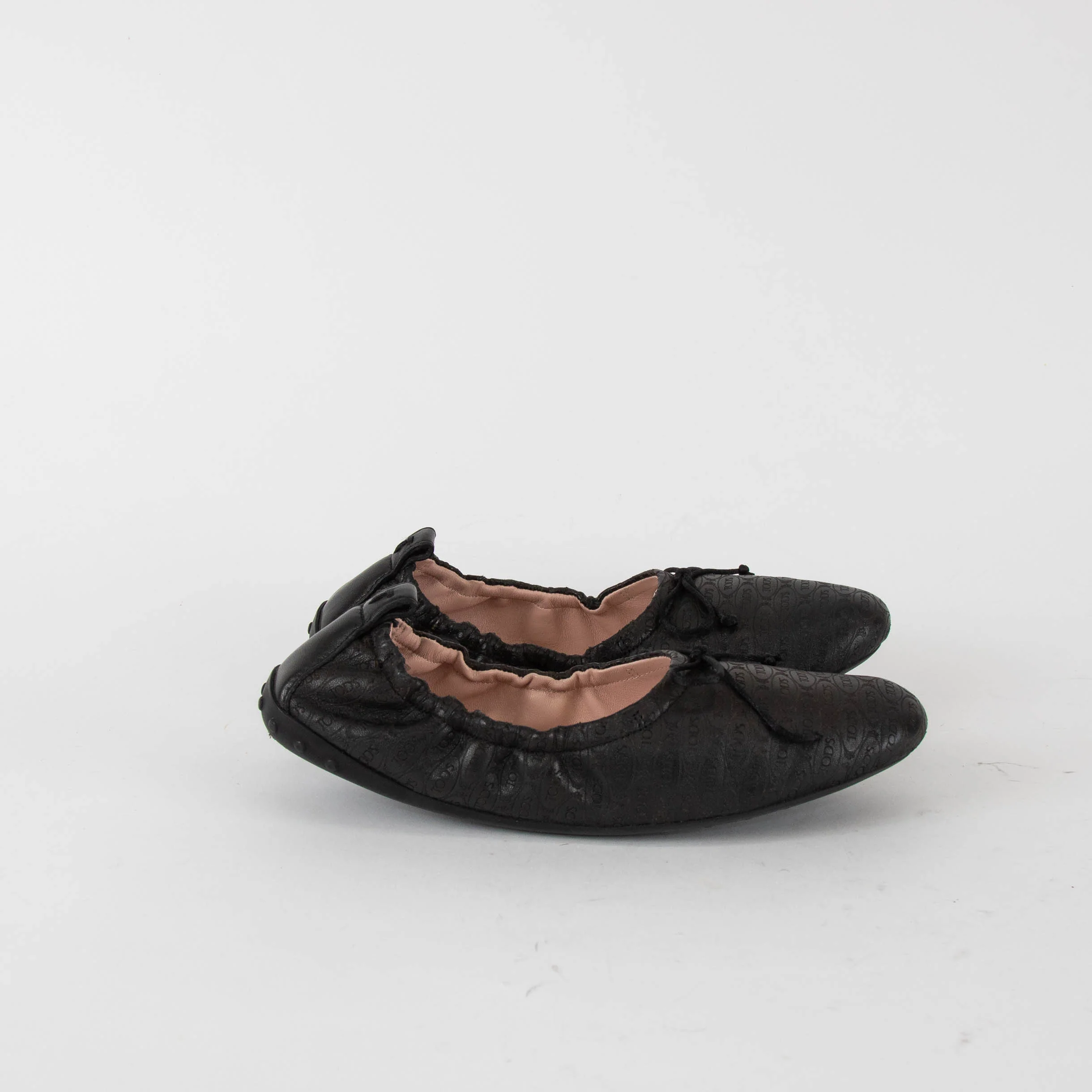 Tod's Black Logo Ballerina Flat Pumps - Image 6