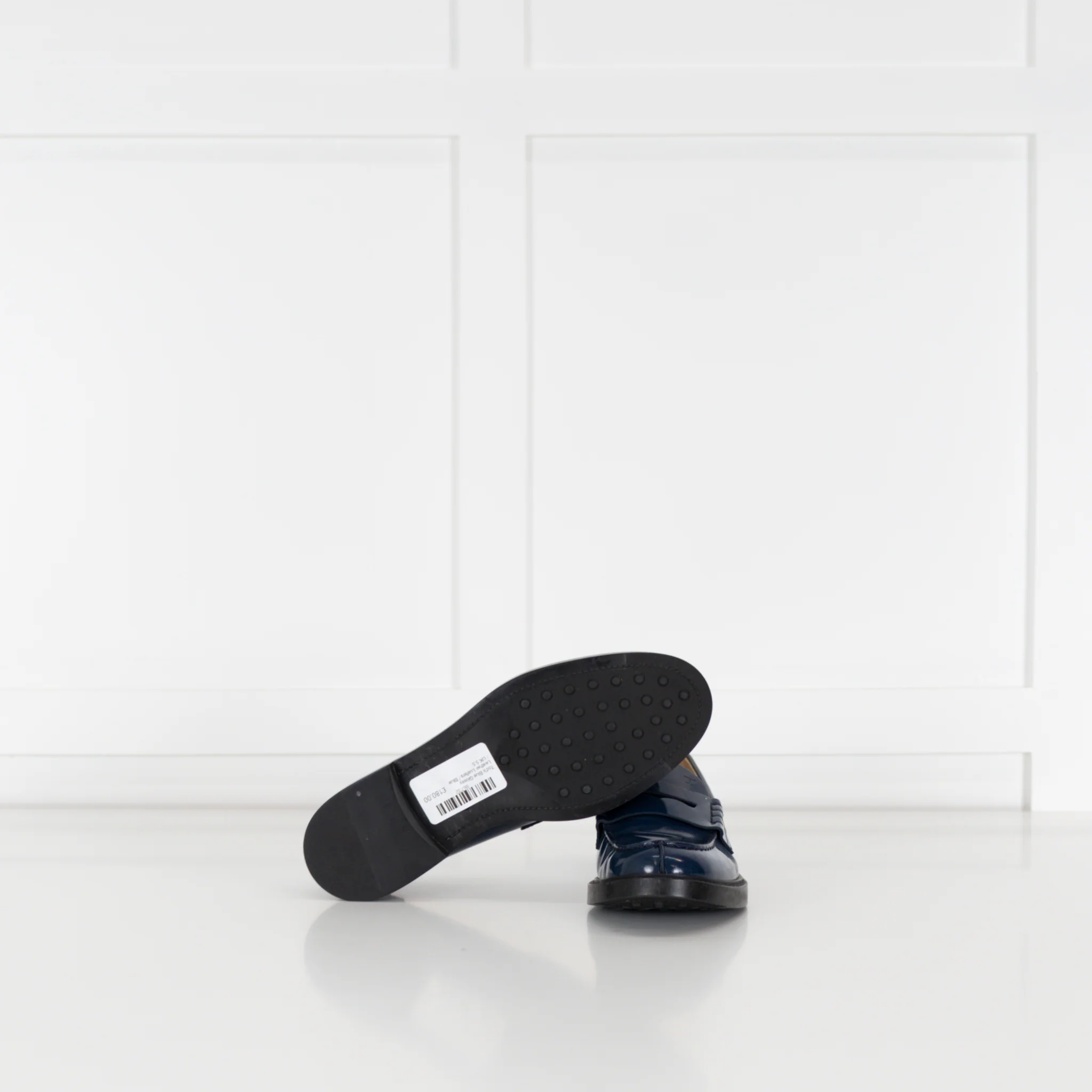 Tod's Blue Glossy Leather Loafers - Image 4