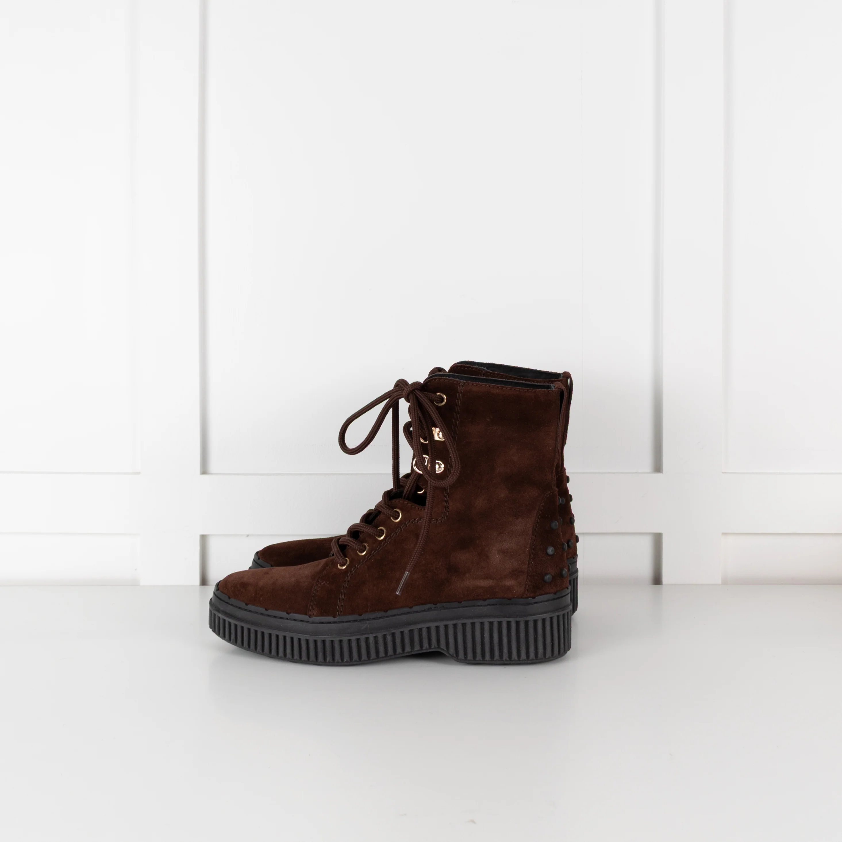 Tod's Brown Suede Lace Up Ankle Boots - Image 6