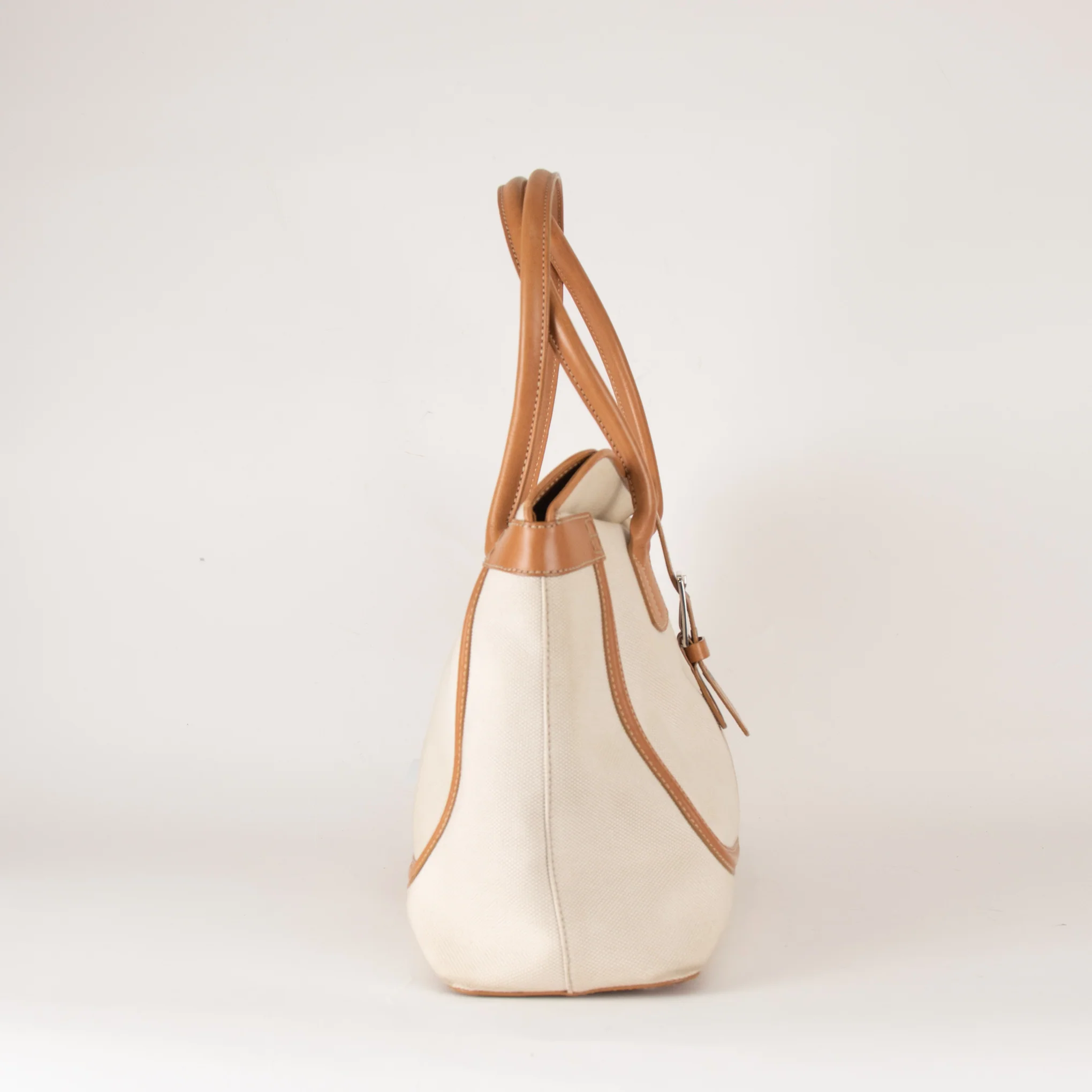 Tod's Canvas and Tan Leather Shoulder Bag - Image 3