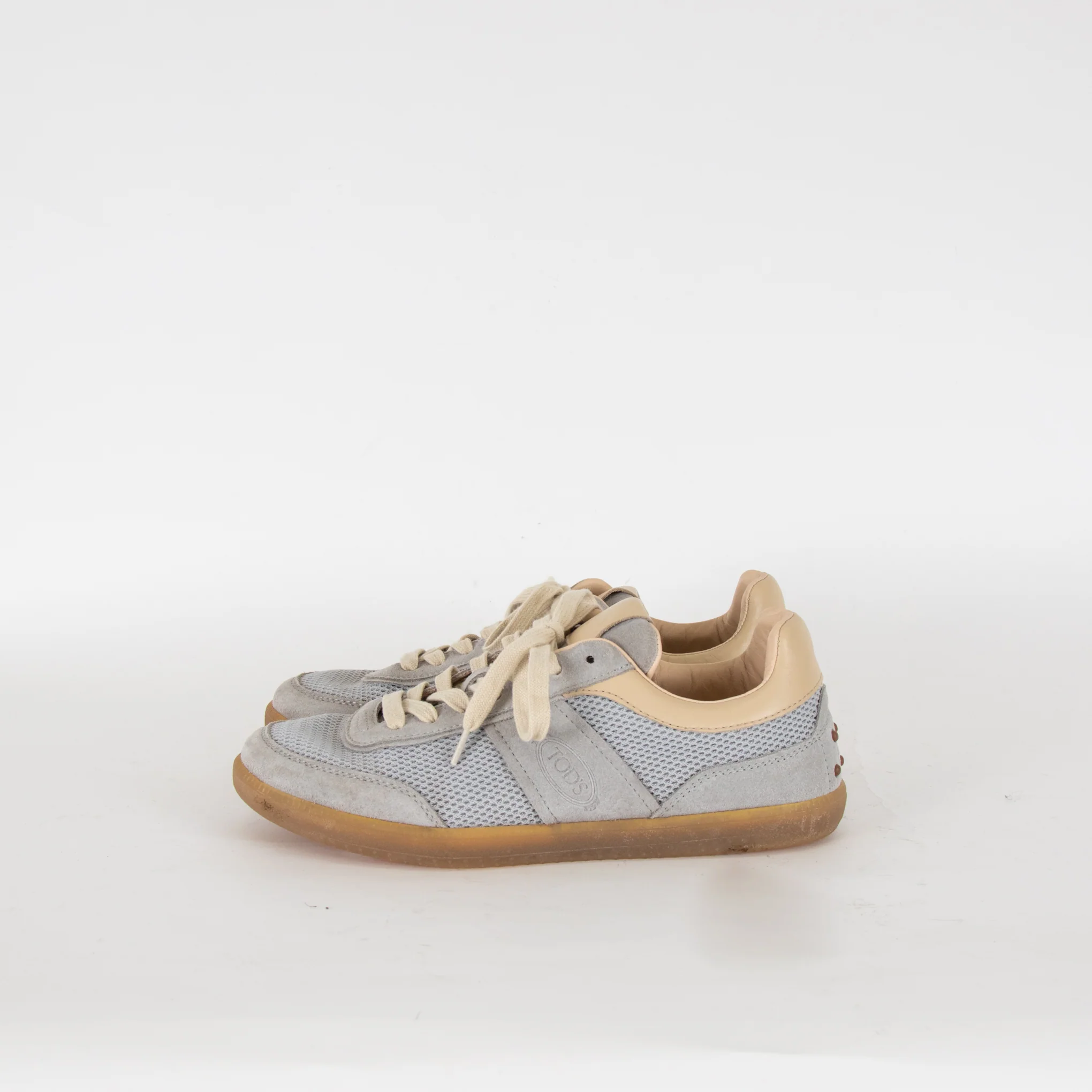 Tod's Dusty Blue Suede Tabs Trainers - Image 3