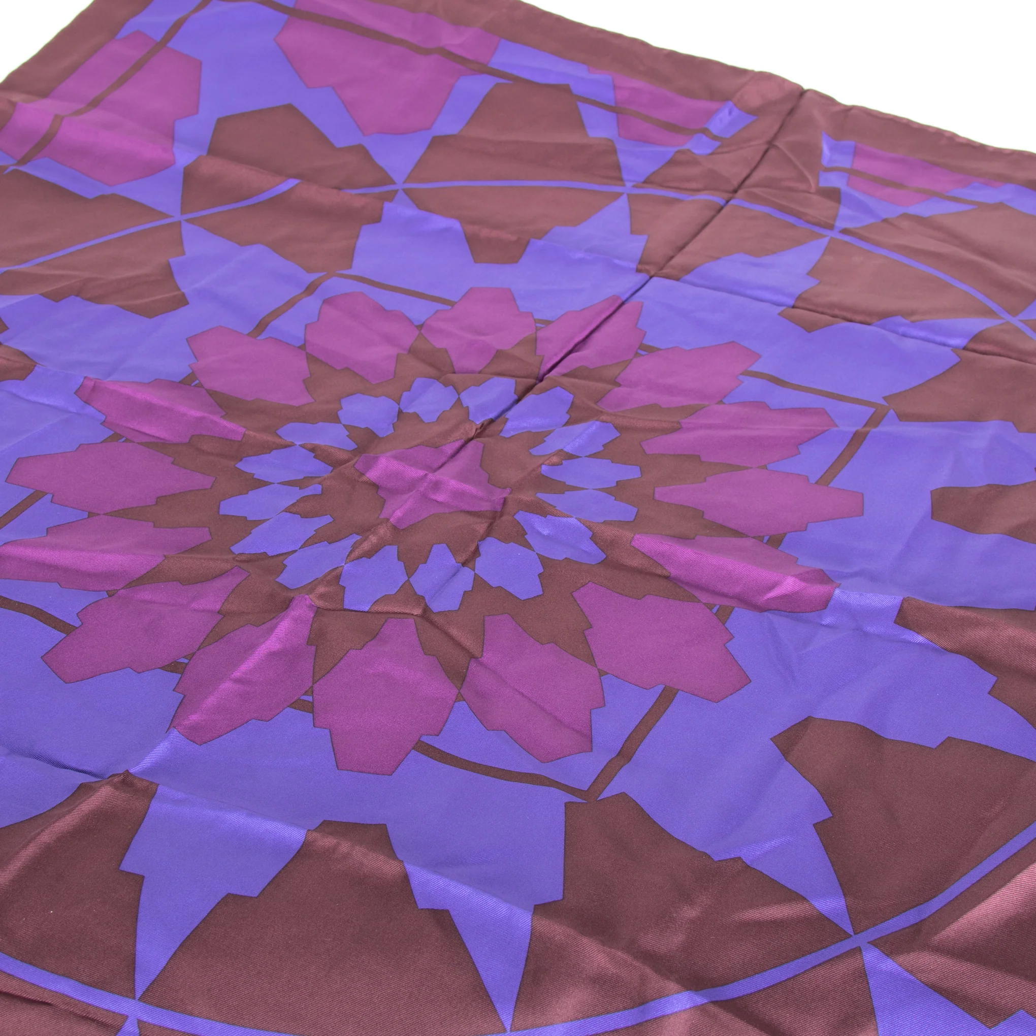 Tod's Electric Blue and Burgundy Silk Scarf - Image 4