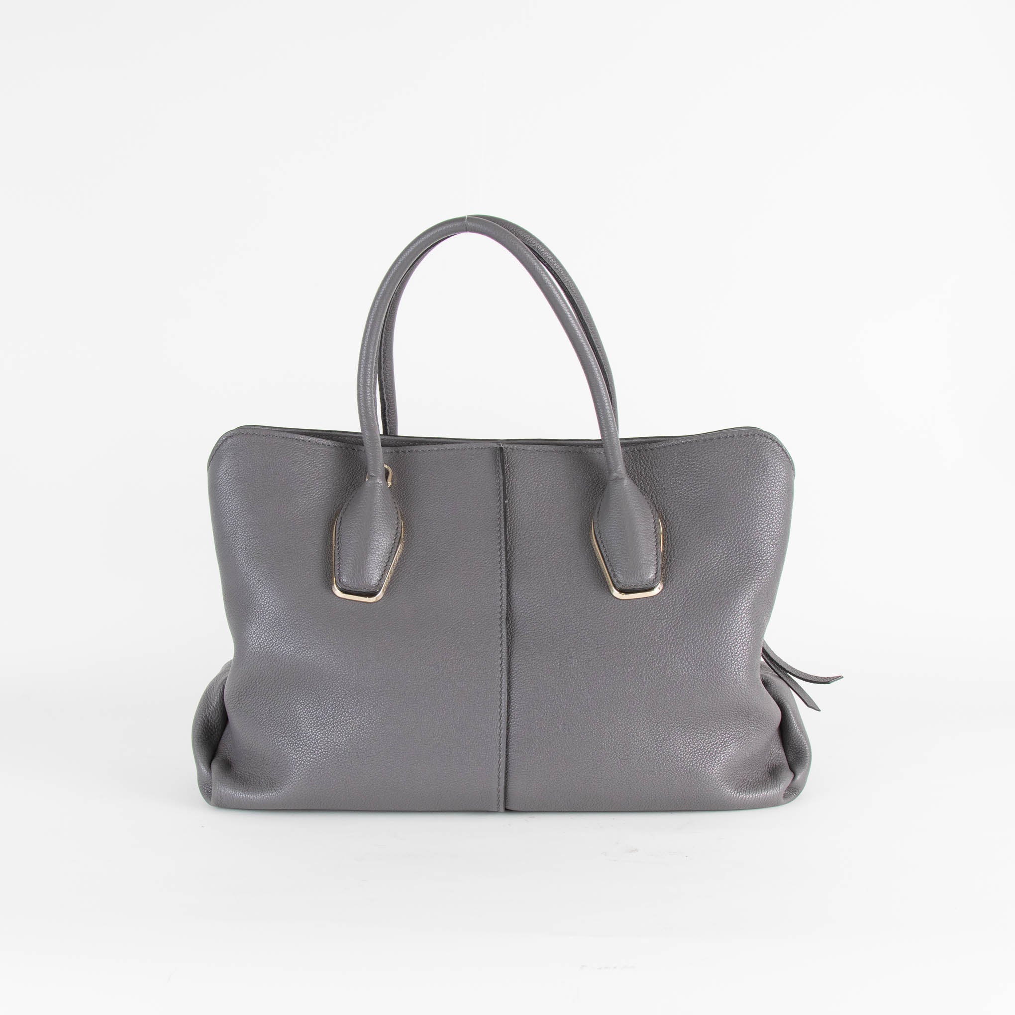 Tod's Grey Tote Top Handle Bag With Long Strap - Image 2