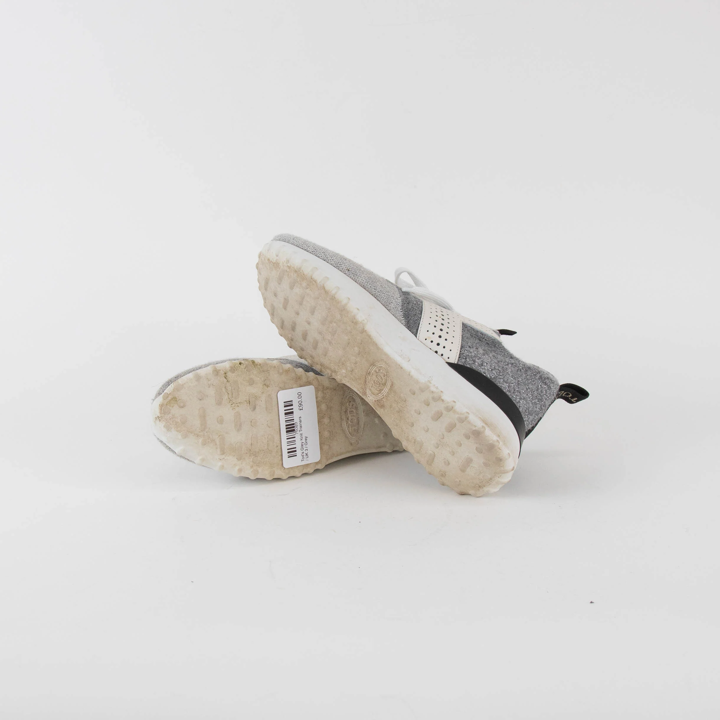 Tod's Grey Knit Trainers - Image 6