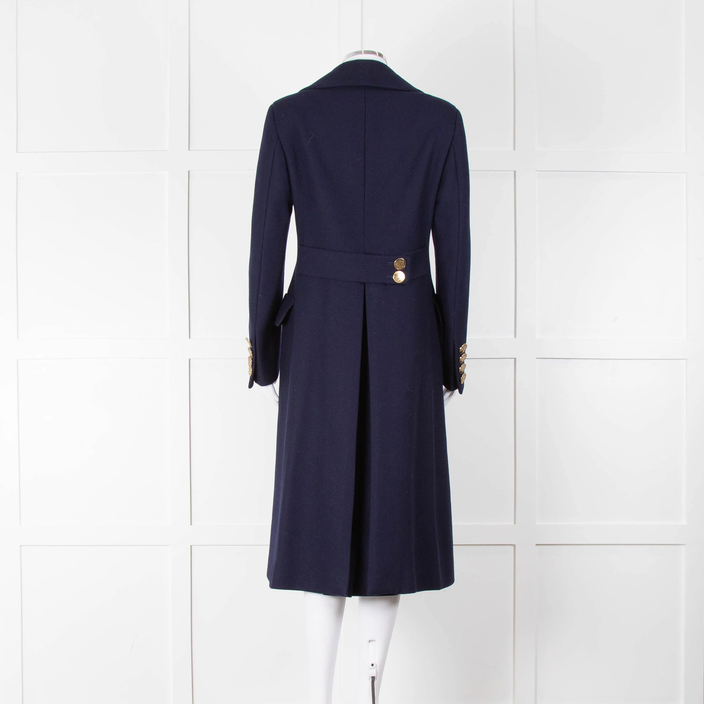 Tod's Navy Military Style Wool Coat - Image 5