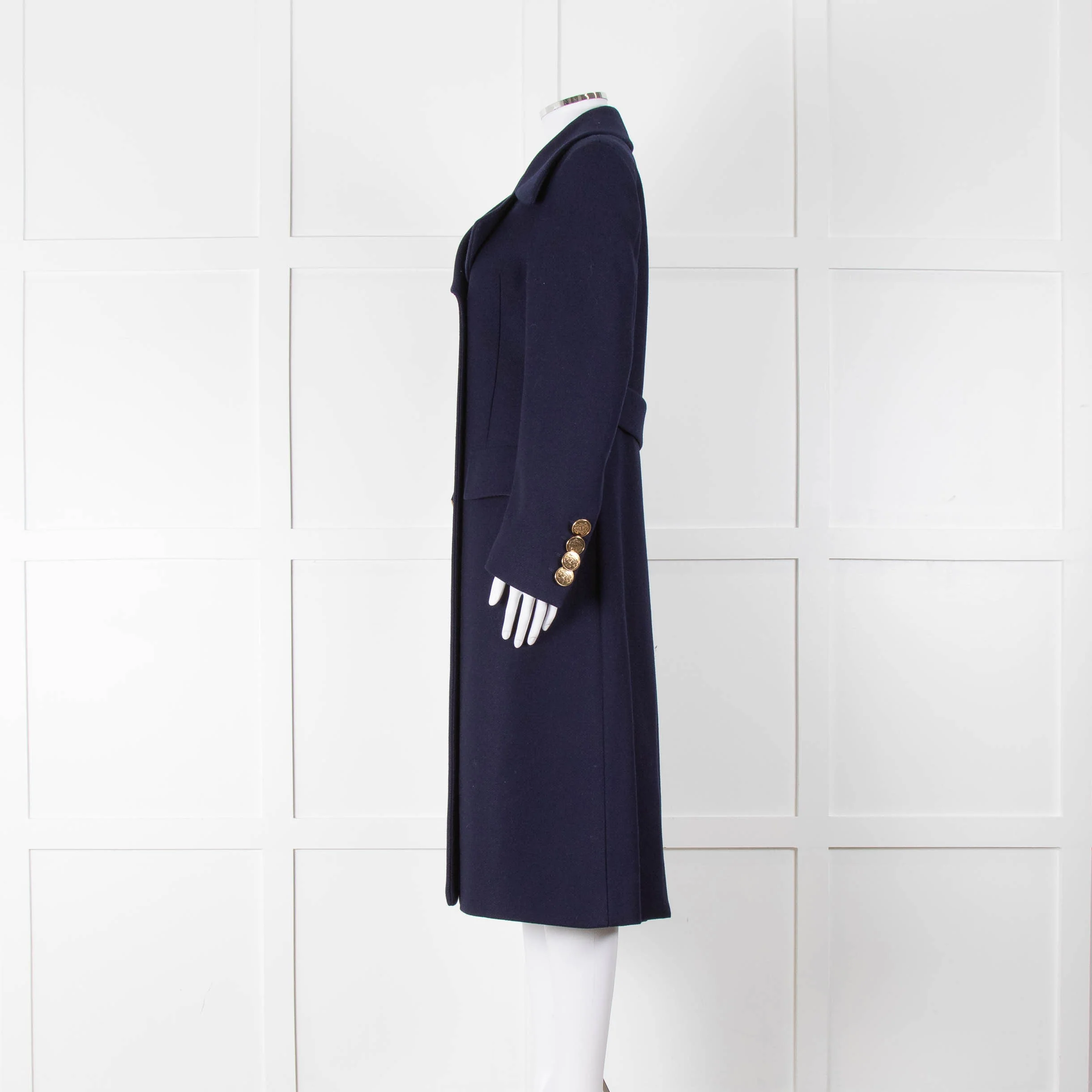 Tod's Navy Military Style Wool Coat - Image 7