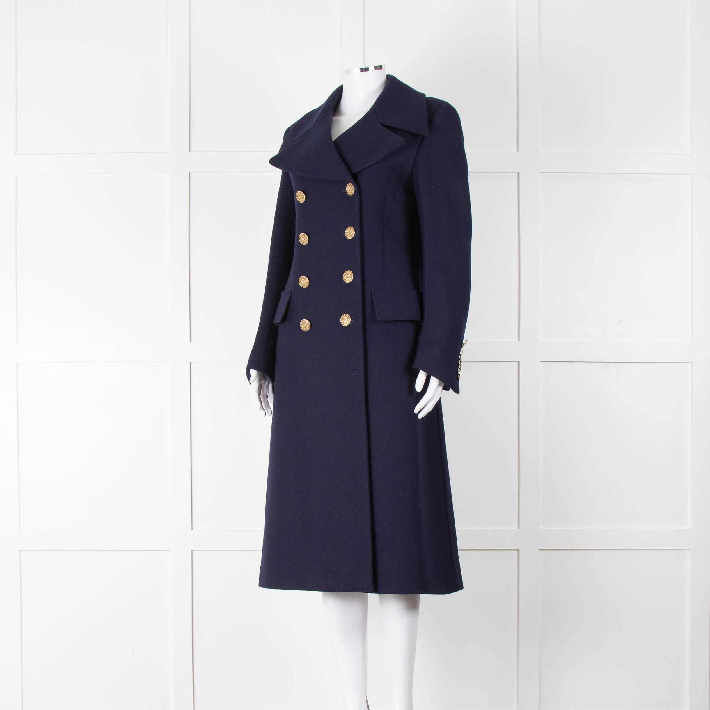 Tod's Navy Military Style Wool Coat - Image 8