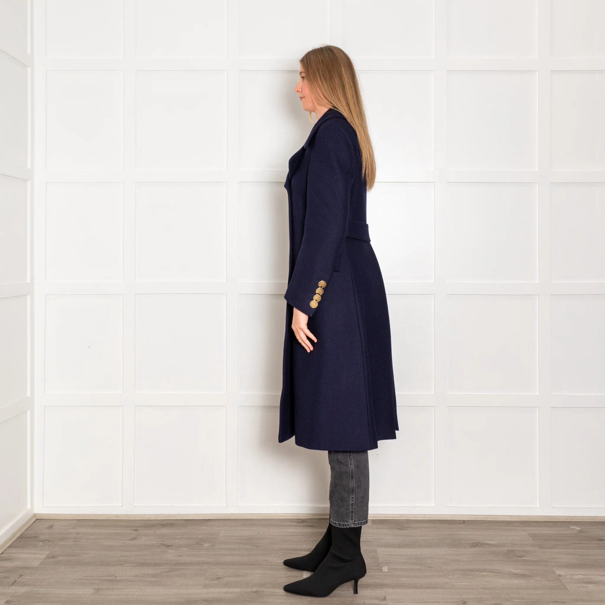 Tod's Navy Wool Military Coat - Image 4