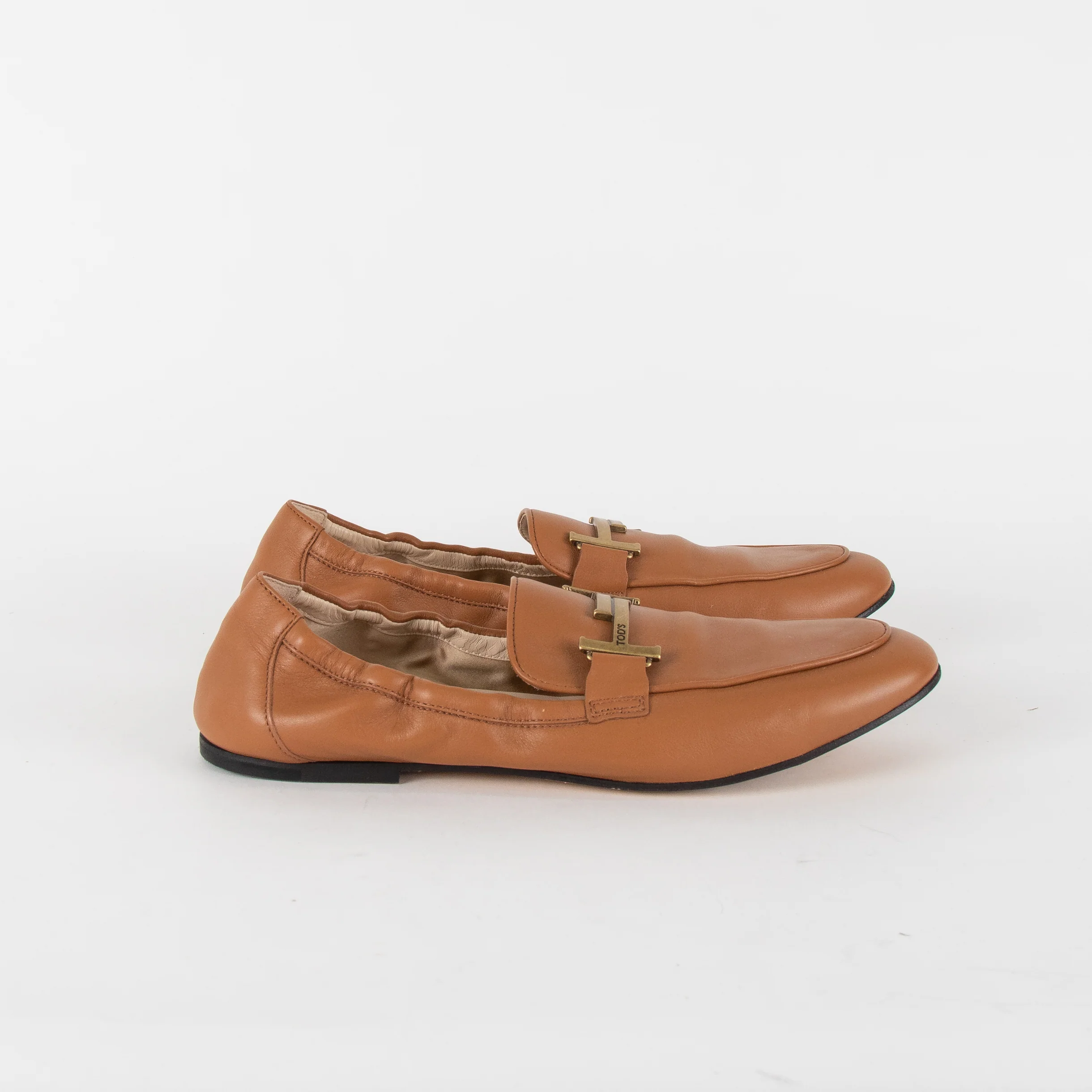 Tod's Tan Double T Flat Loafers - Image 5