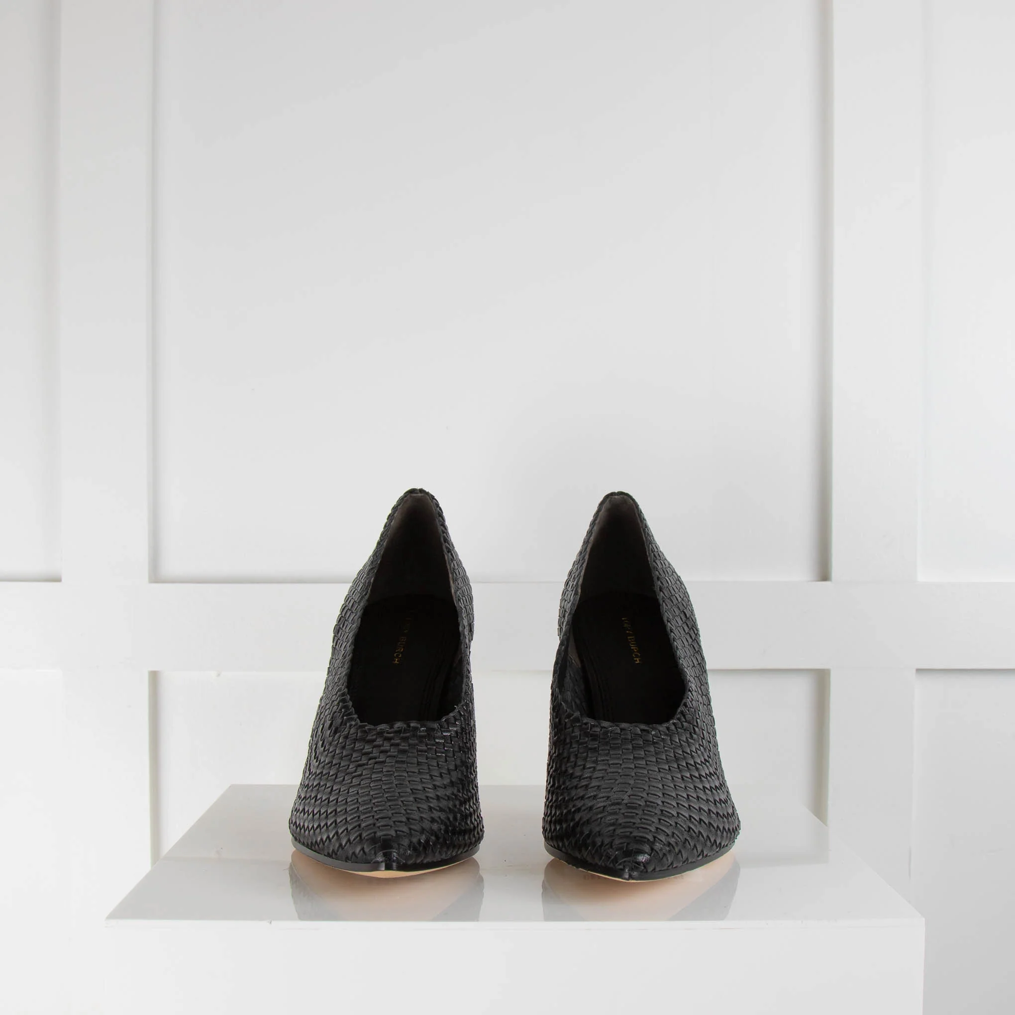 Tory Burch Black Braided Leather Pumps - Image 2