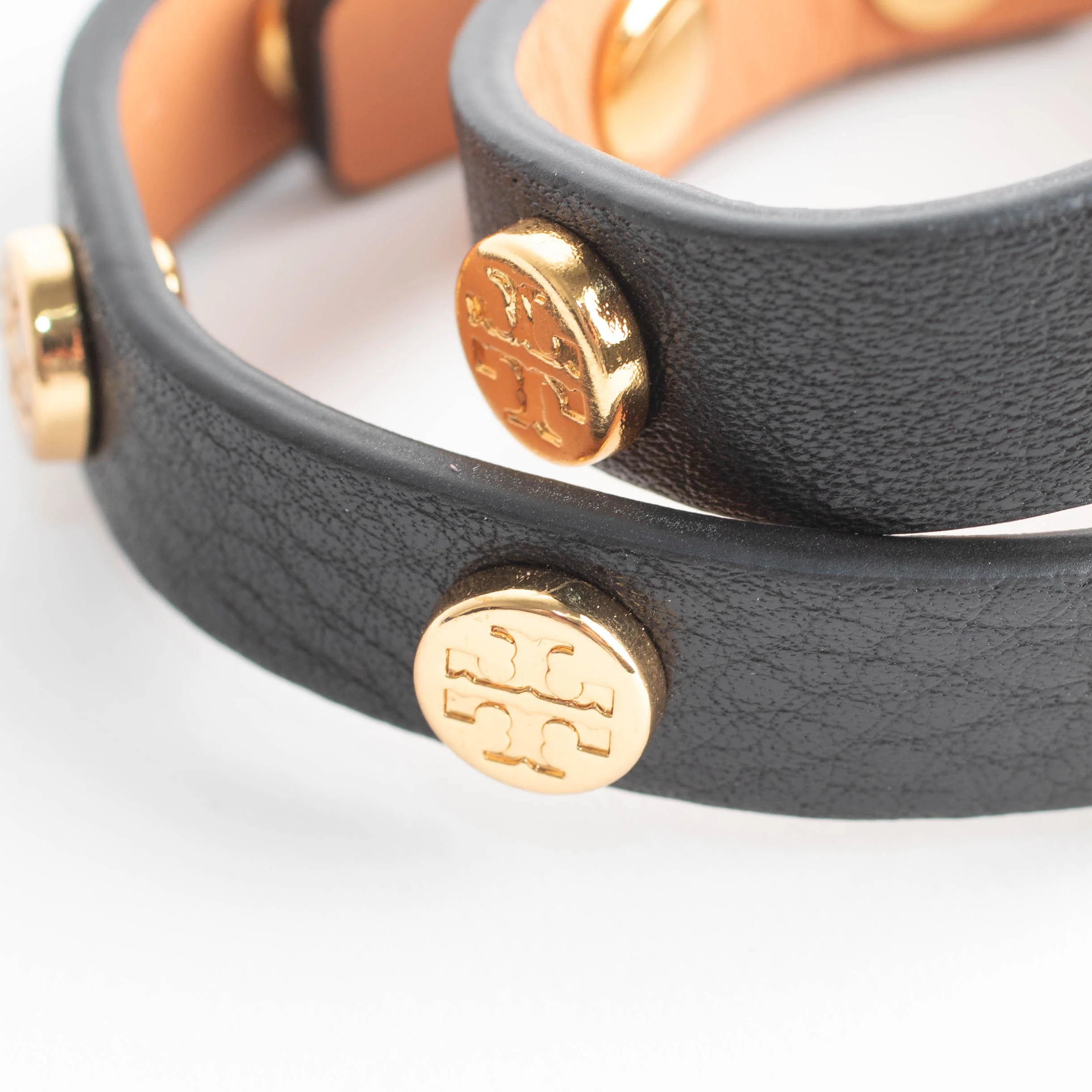 Tory Burch Black & Gold Double Wrap Bracelet - Image 2