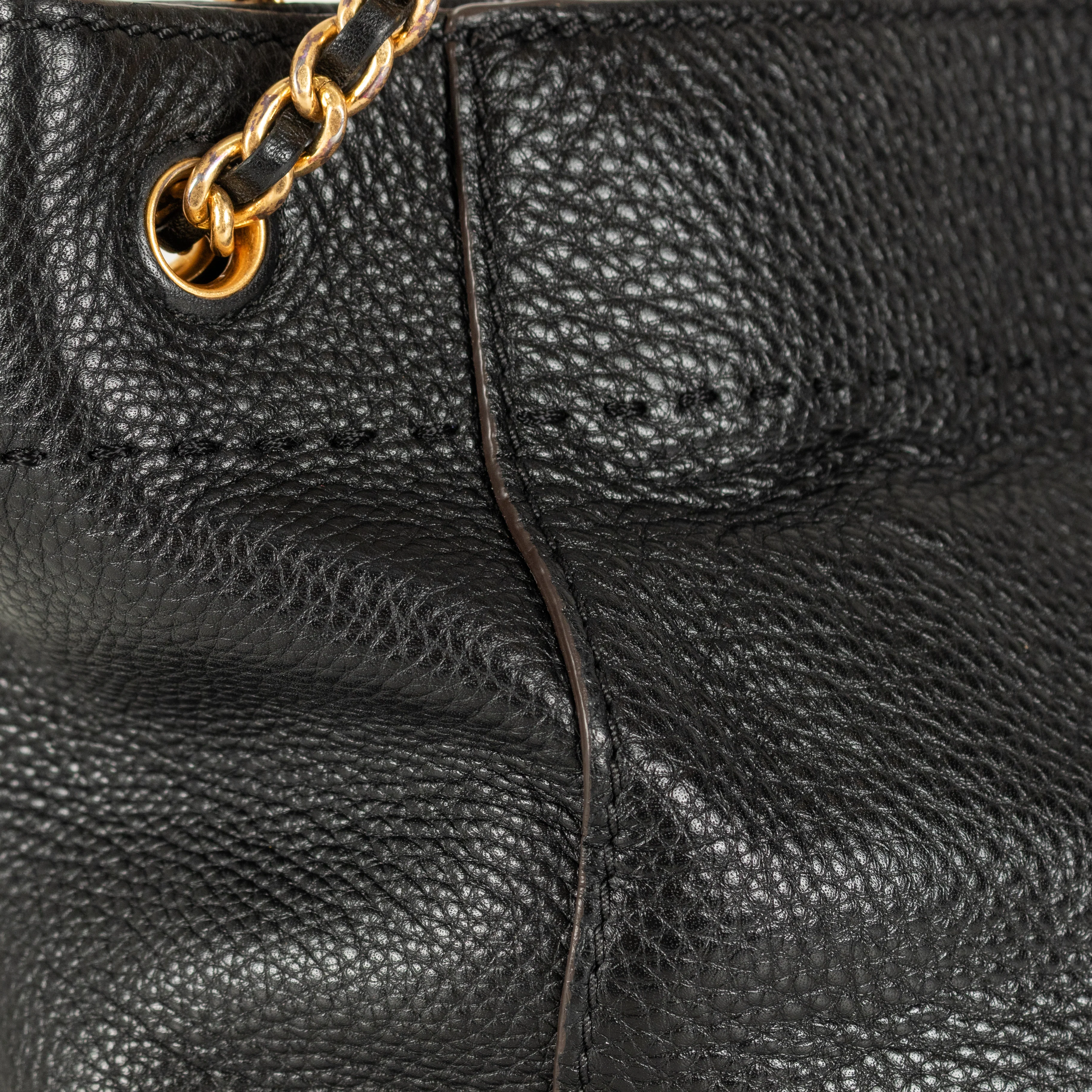 Tory Burch Black Grainy Leather McGraw Chain Shoulder Tote Bag - Image 12