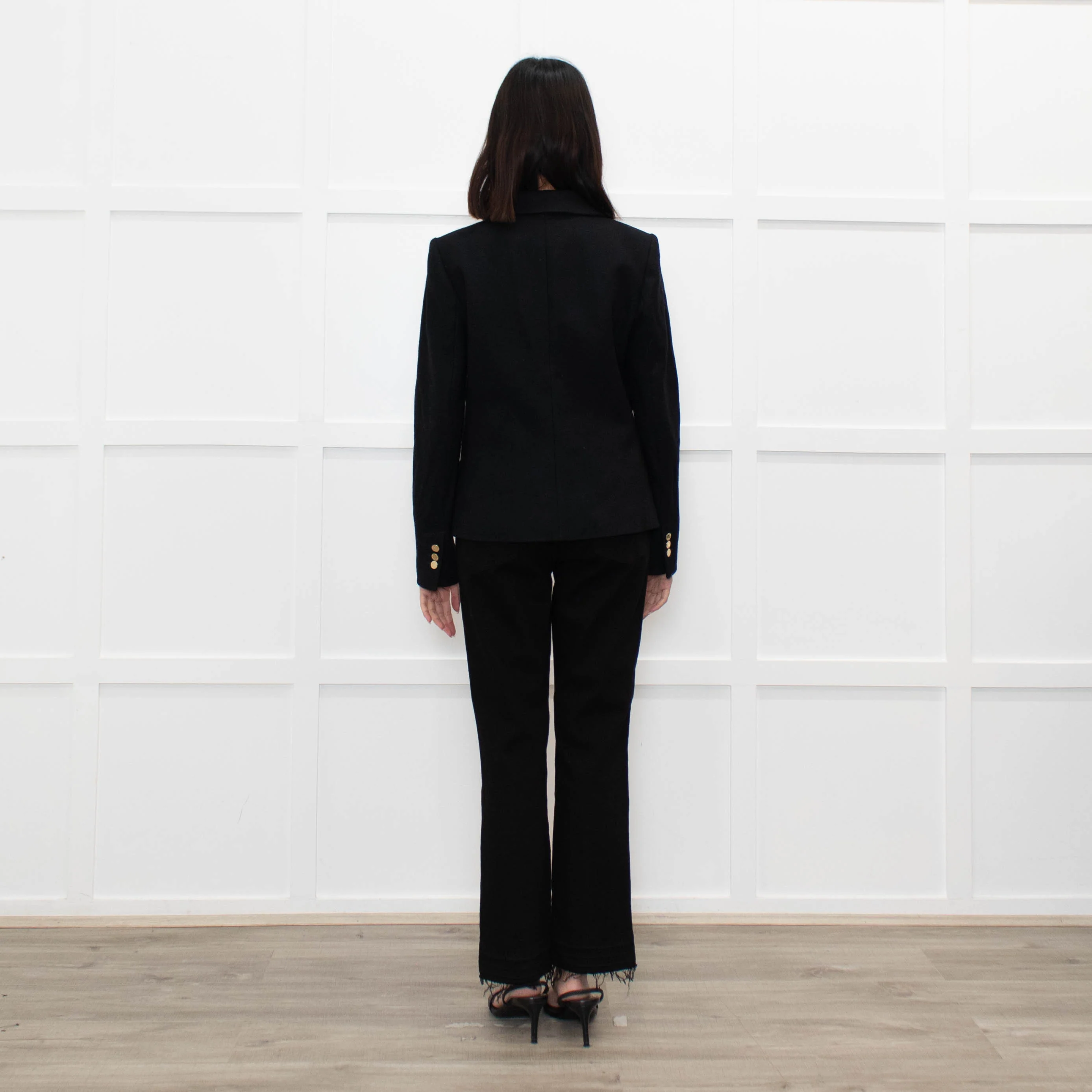 Tory Burch Black Short Wool Blazer With Gold Buttons - Image 5