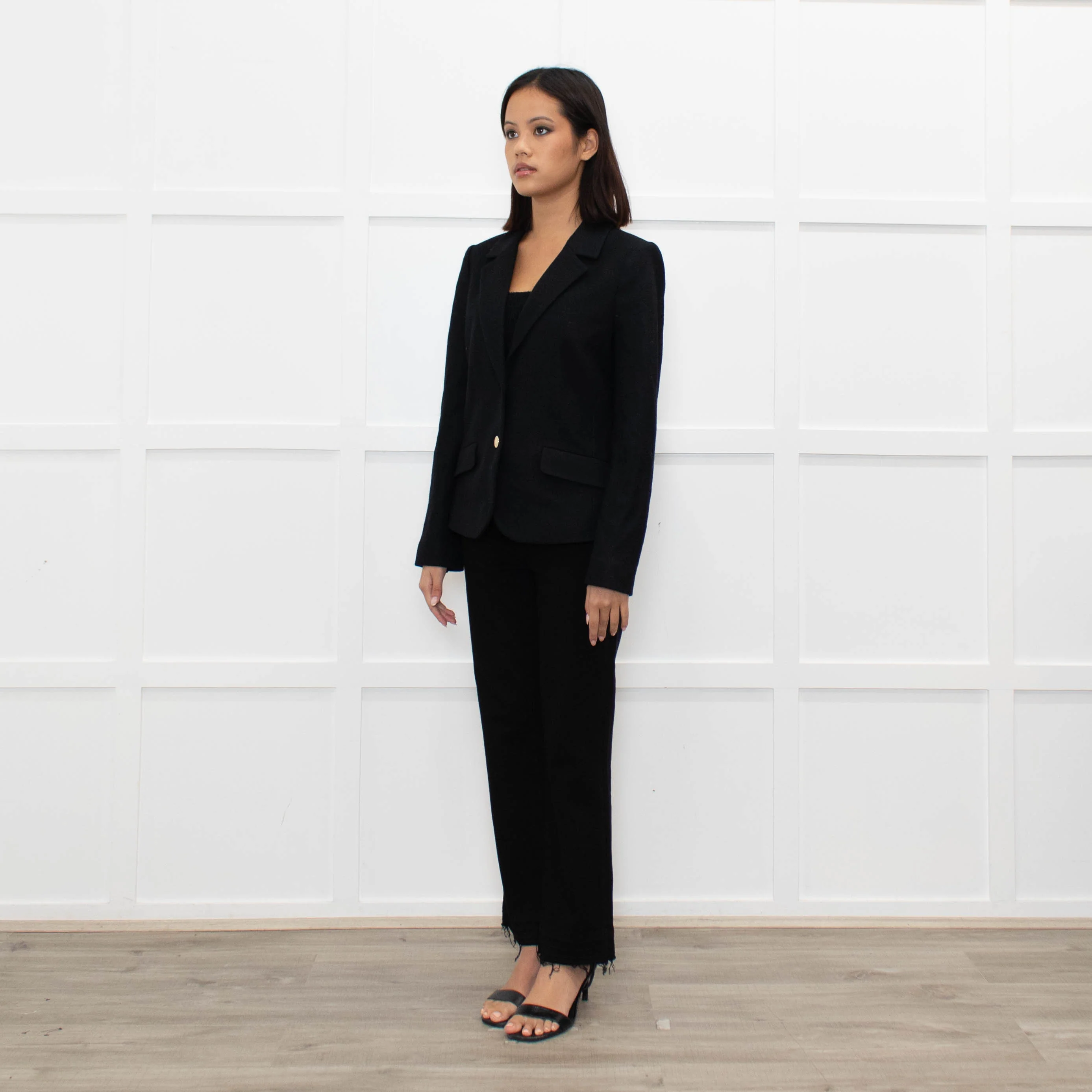 Tory Burch Black Short Wool Blazer With Gold Buttons - Image 7
