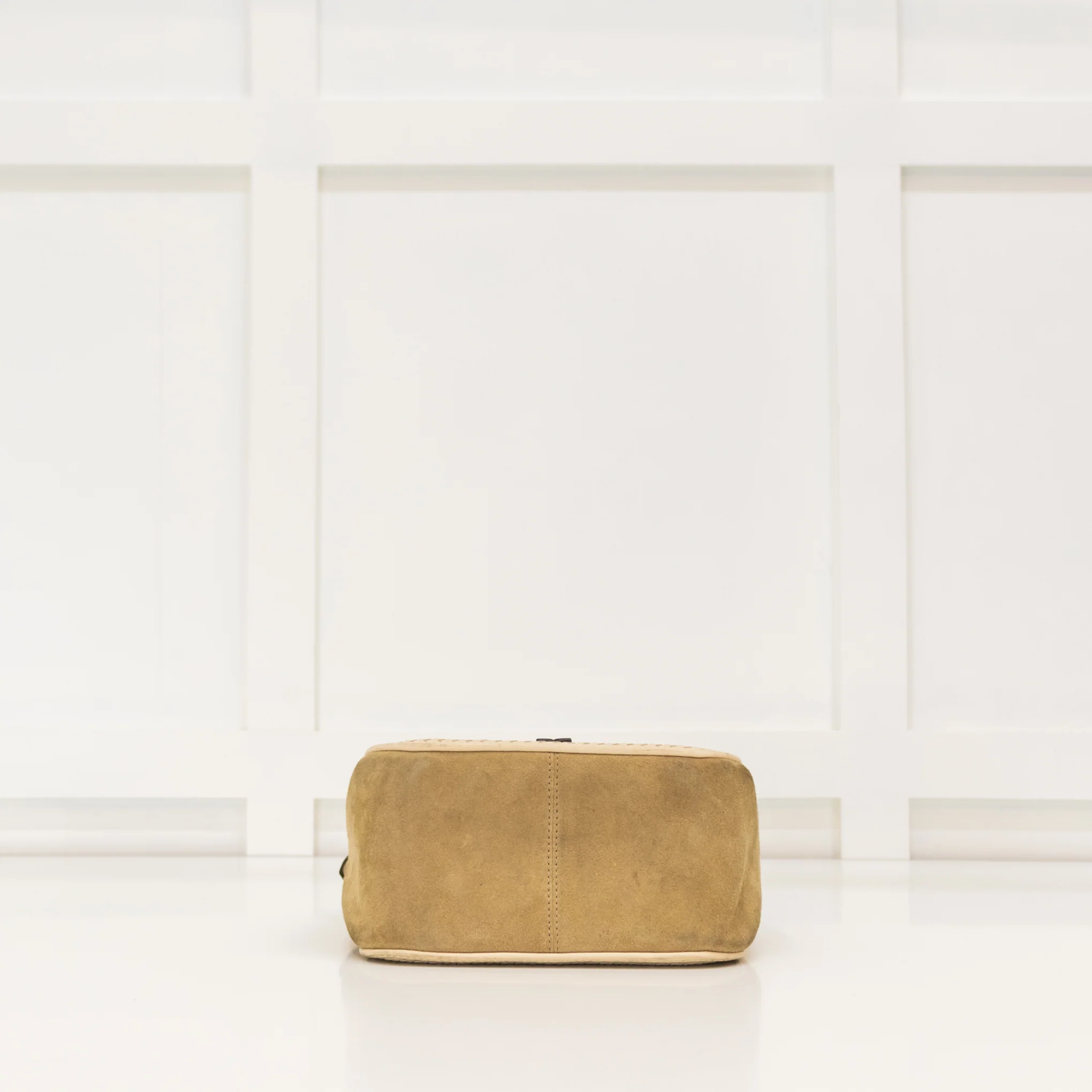 Tory Burch Cream Beige Suede Thea Woven Small Bag - Image 6