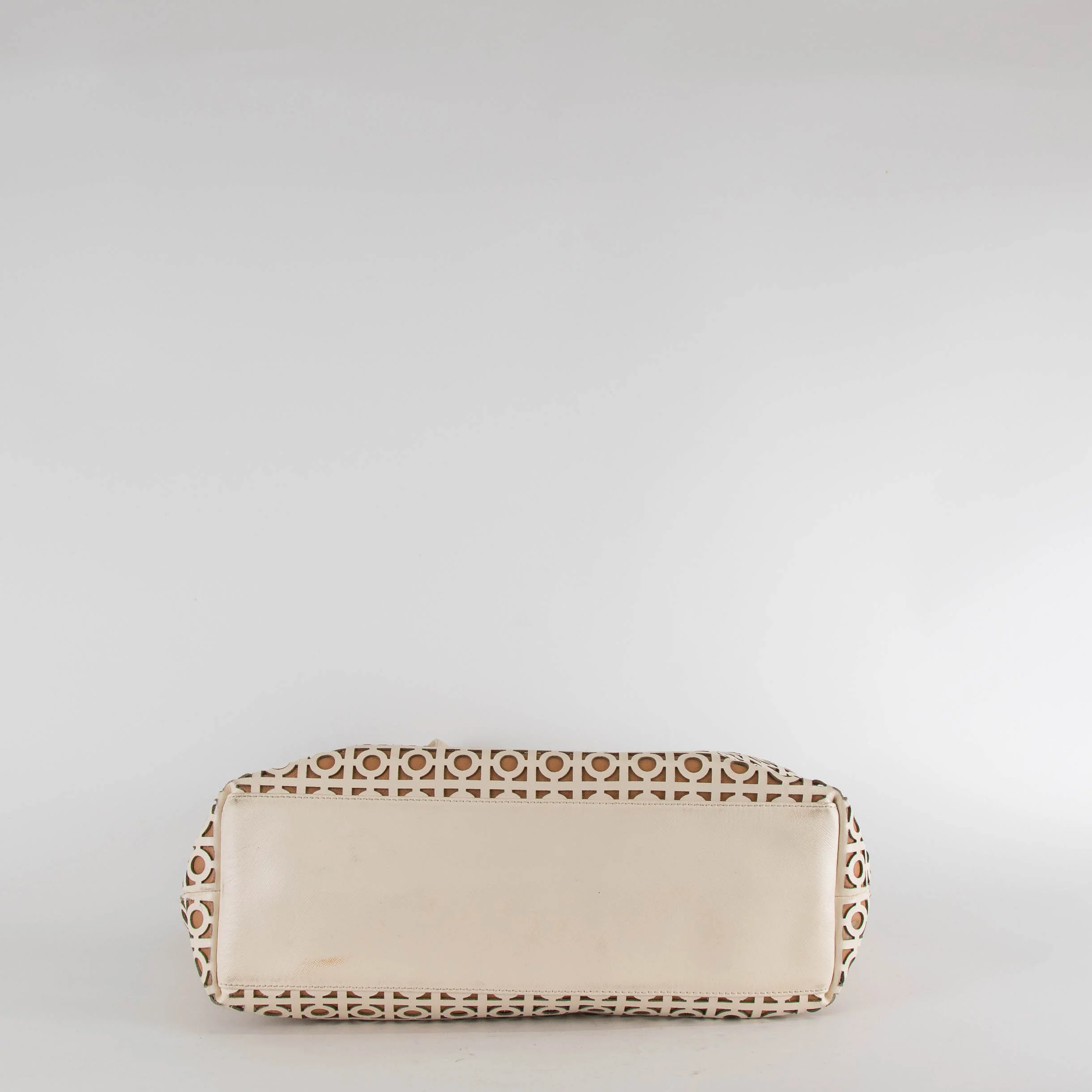 Tory Burch Cream Circle Laser Cut Tote Bag - Image 6