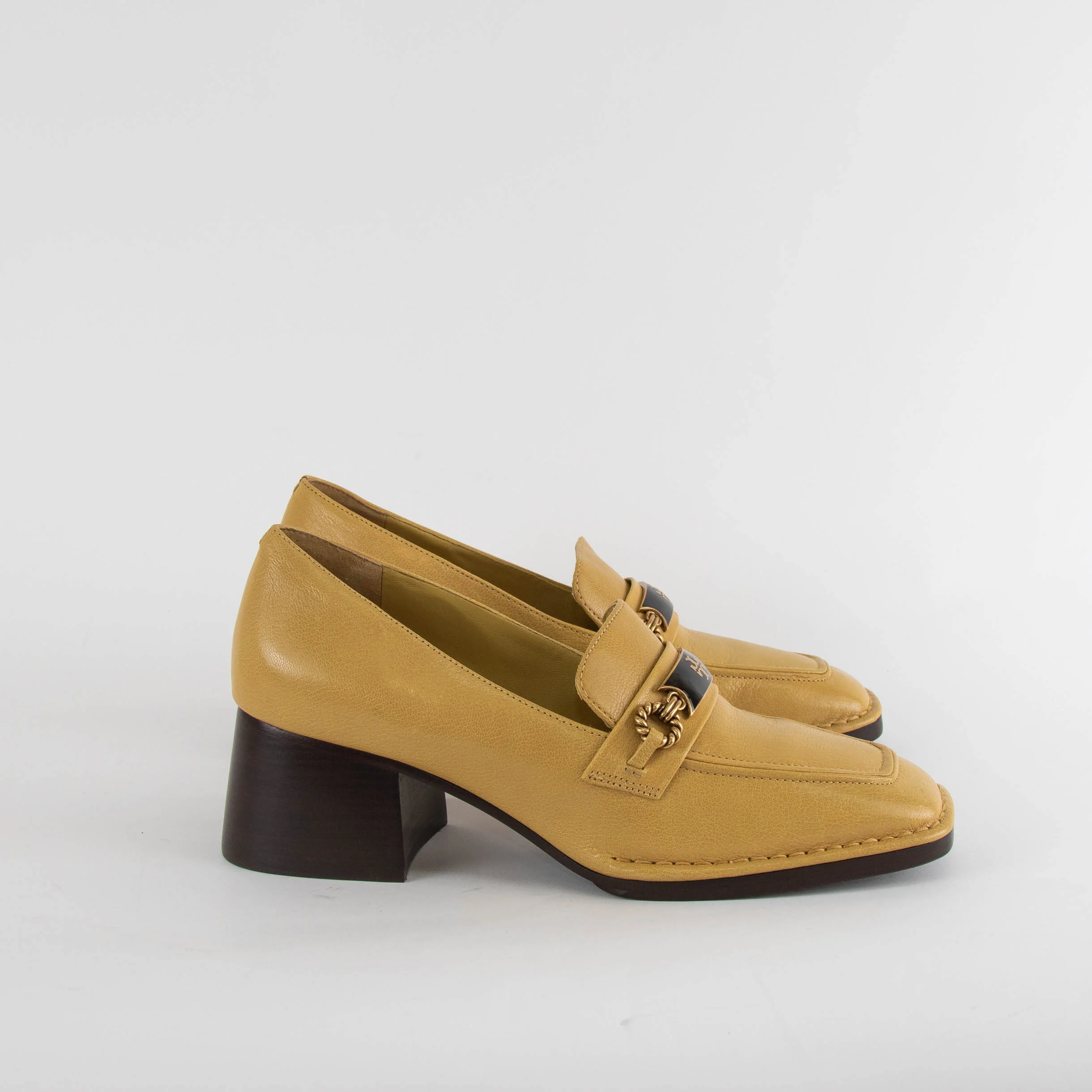 Tory Burch Mustard Yellow Heeled Loafers - Image 6