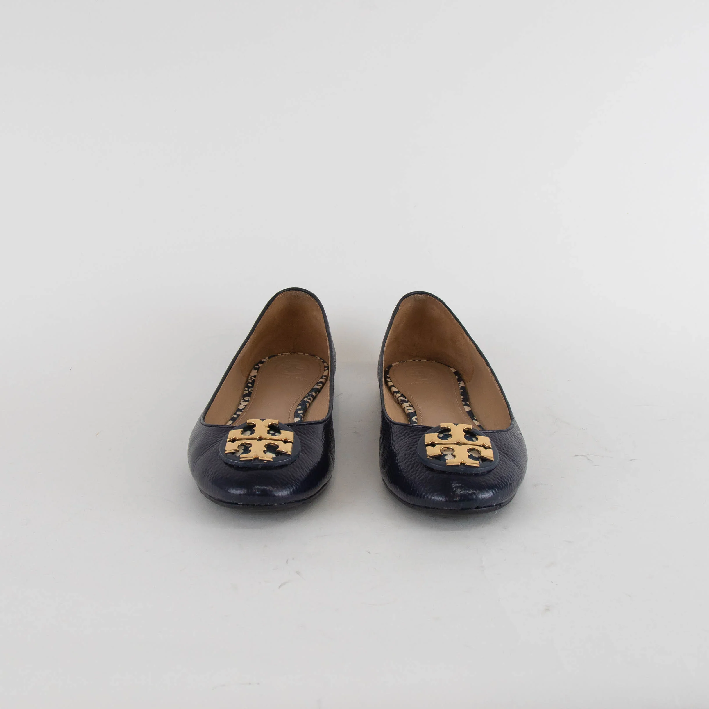 Tory Burch Navy Flat Ballet Pumps - Image 3