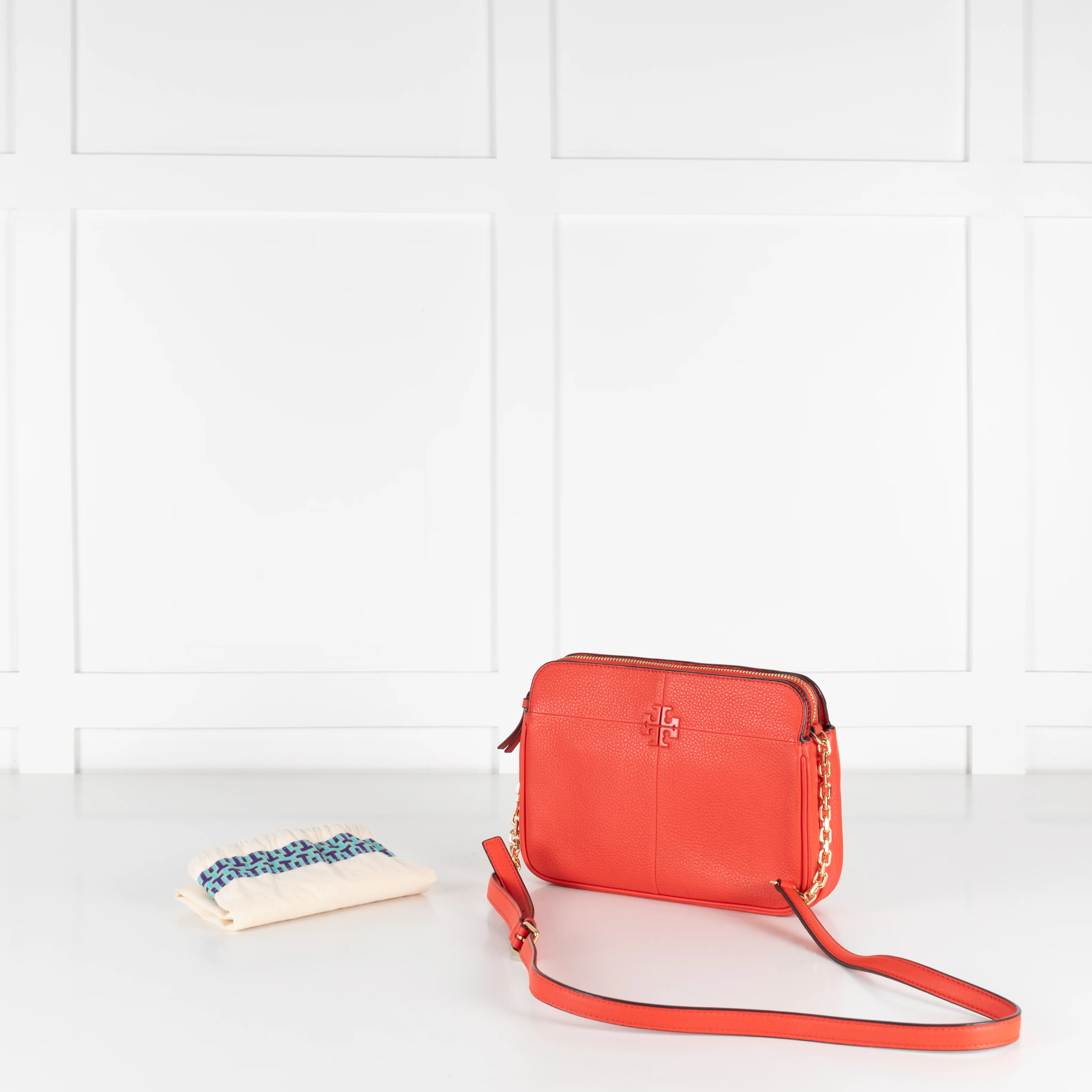 Tory Burch Orange Crossbody Bag McGraw Collection - Image 2