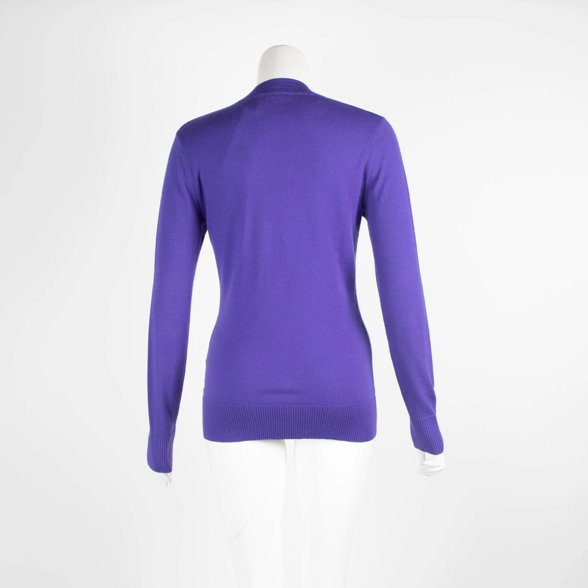 Tory Burch Purple Merino Wool Cardigan - Image 3