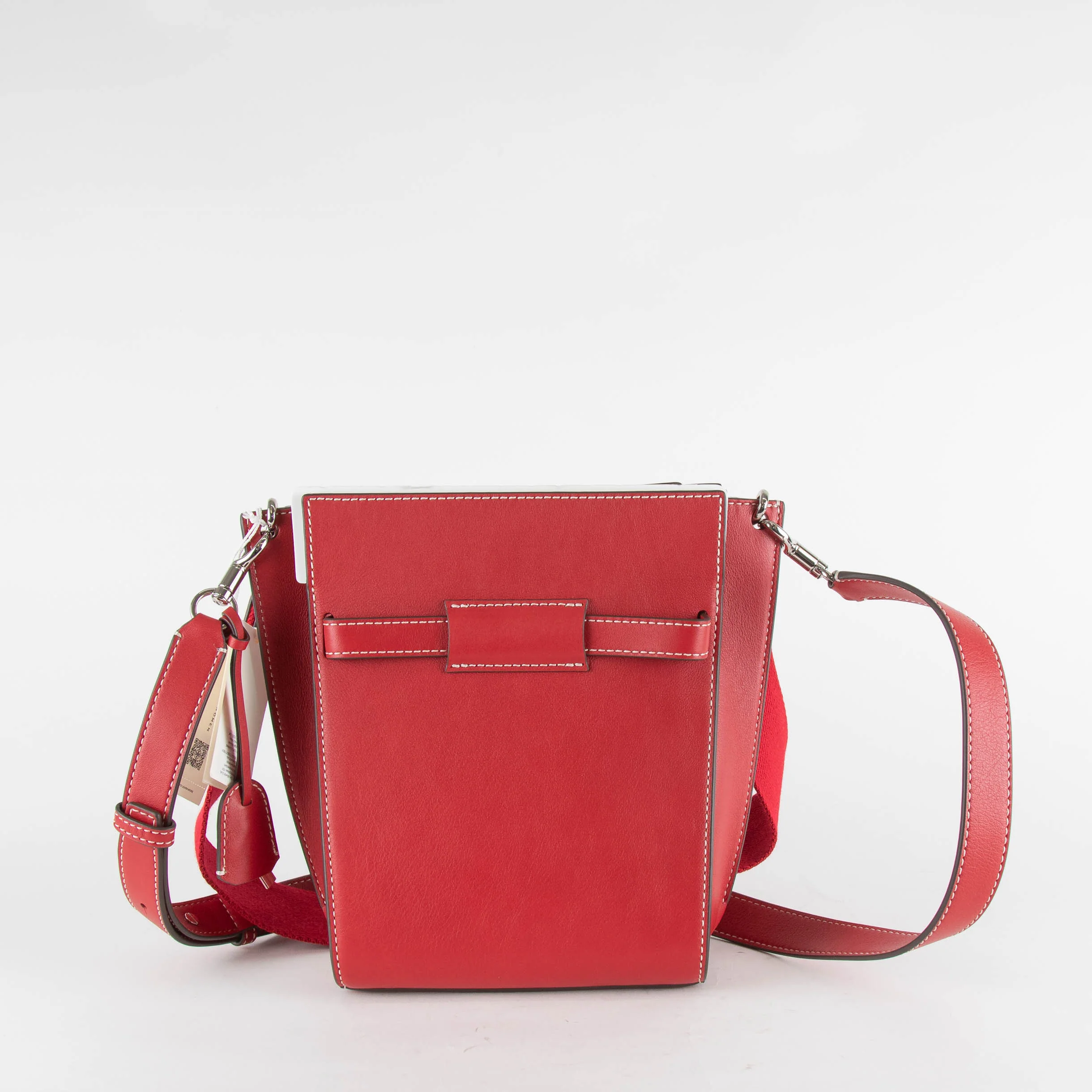 Tory Burch Red Leather Lee Radziwill Bucket Bag - Image 4