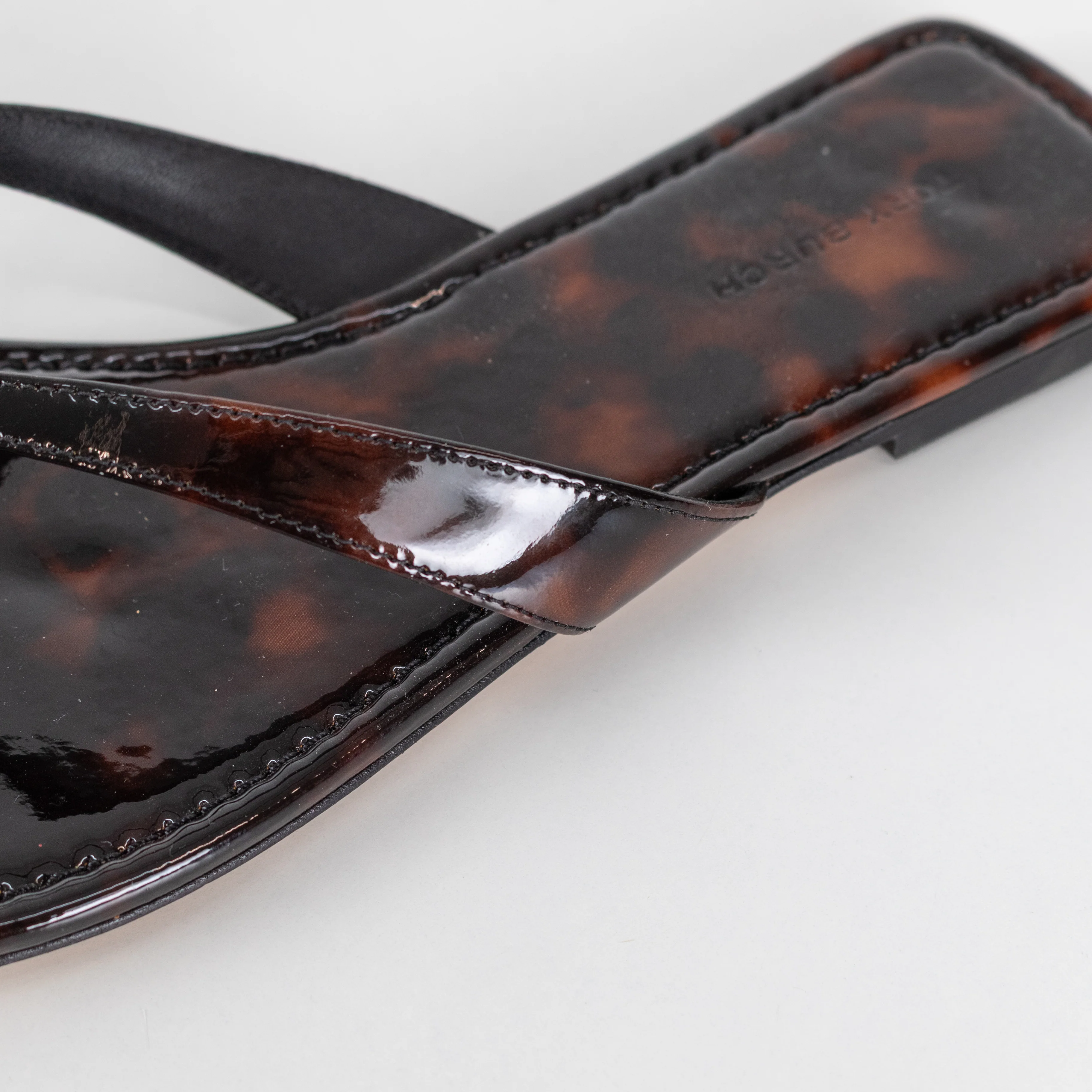 Tory Burch Tortoise Shell Patent Leather Classic Flip Flop - Image 13